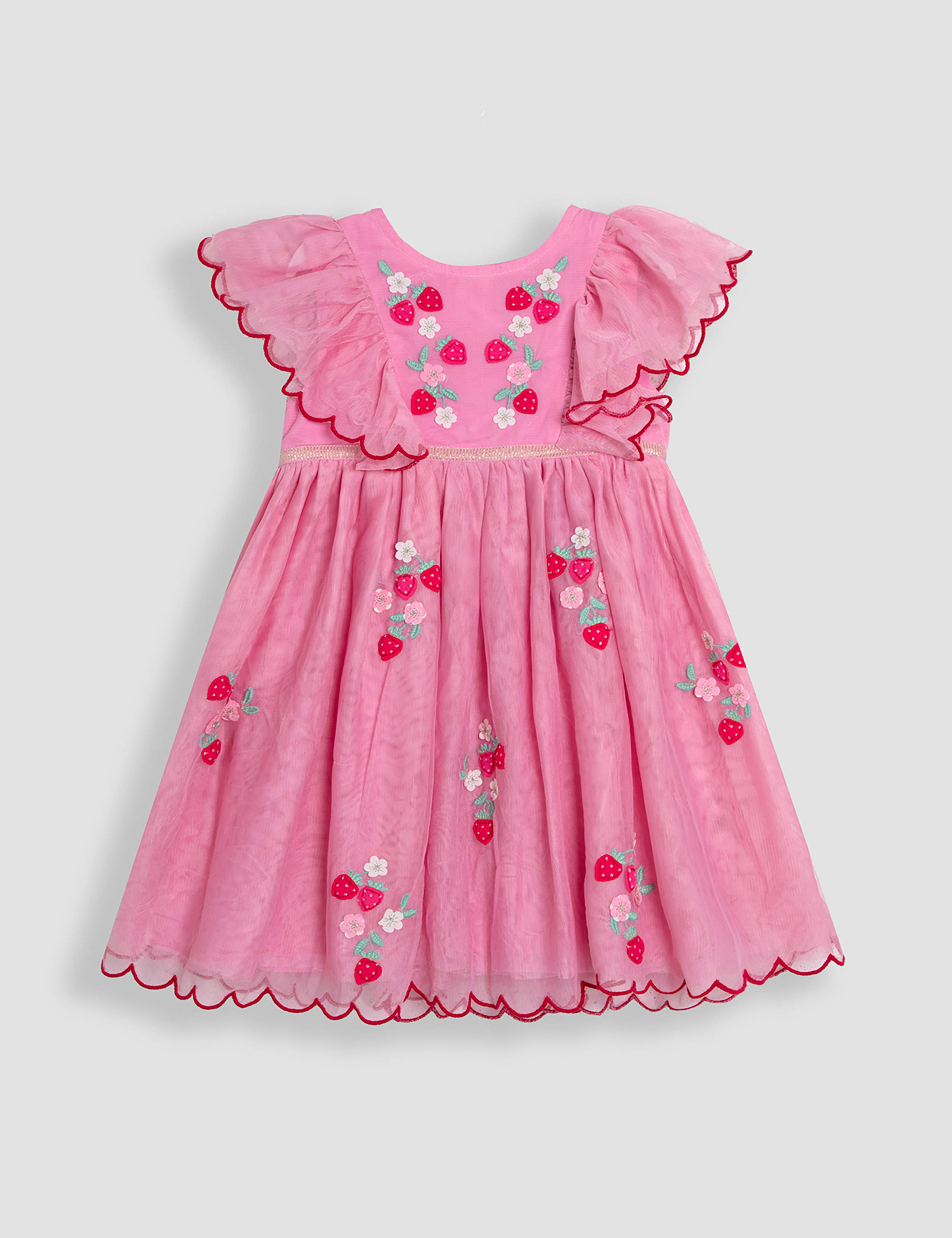 Pure Cotton Strawberry Tulle Dress (6 Mths-5 Yrs)