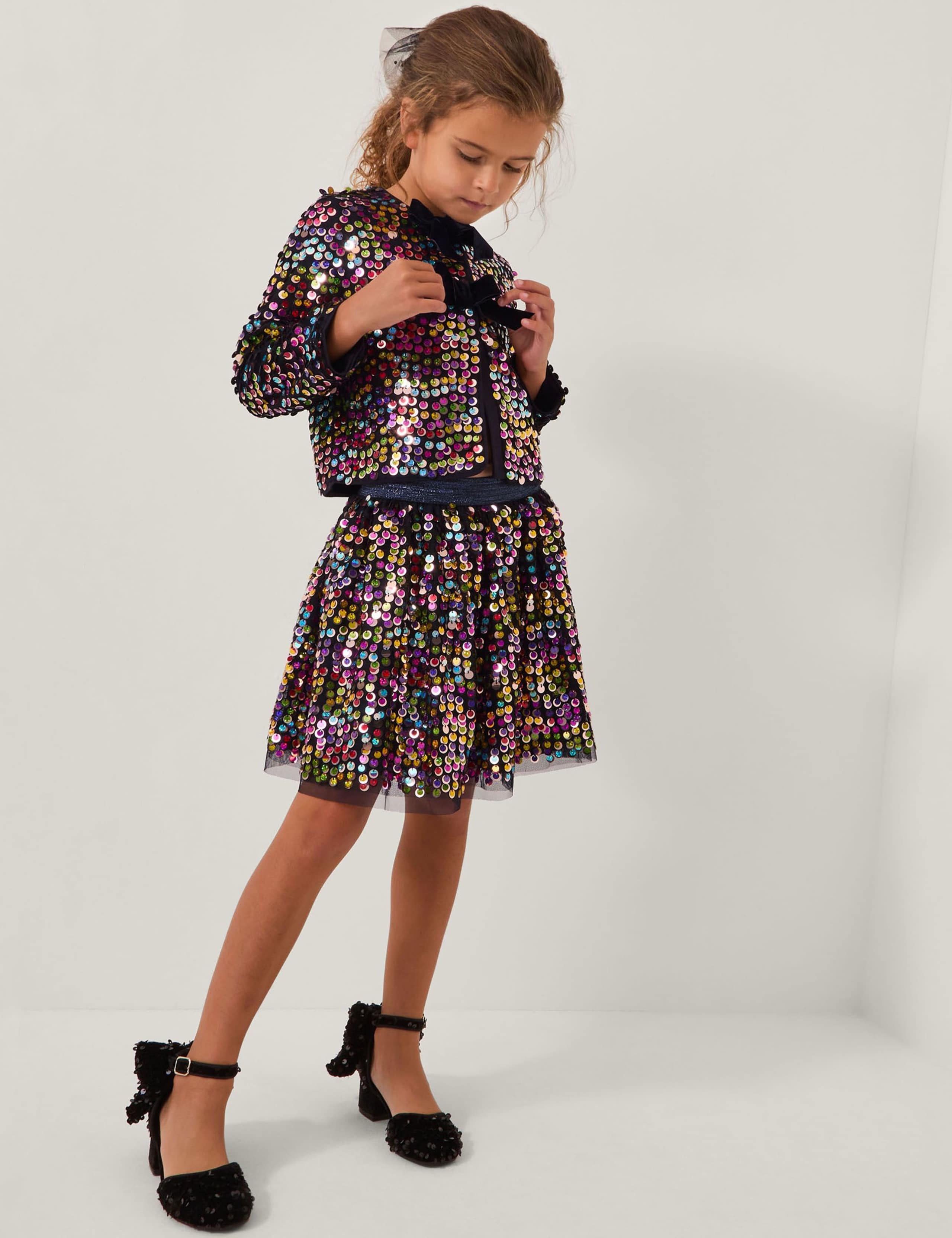 Rainbow Sequin Bow Cardigan (3-15 Yrs)