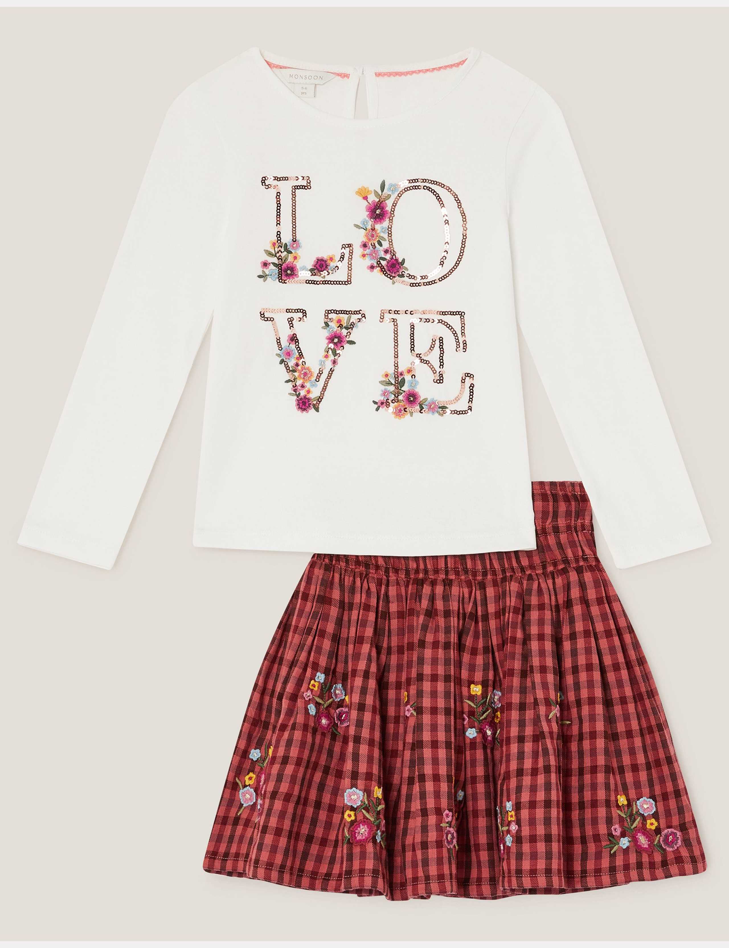 2pc Pure Cotton Gingham Top & Bottom Outfit (3-13 Yrs)