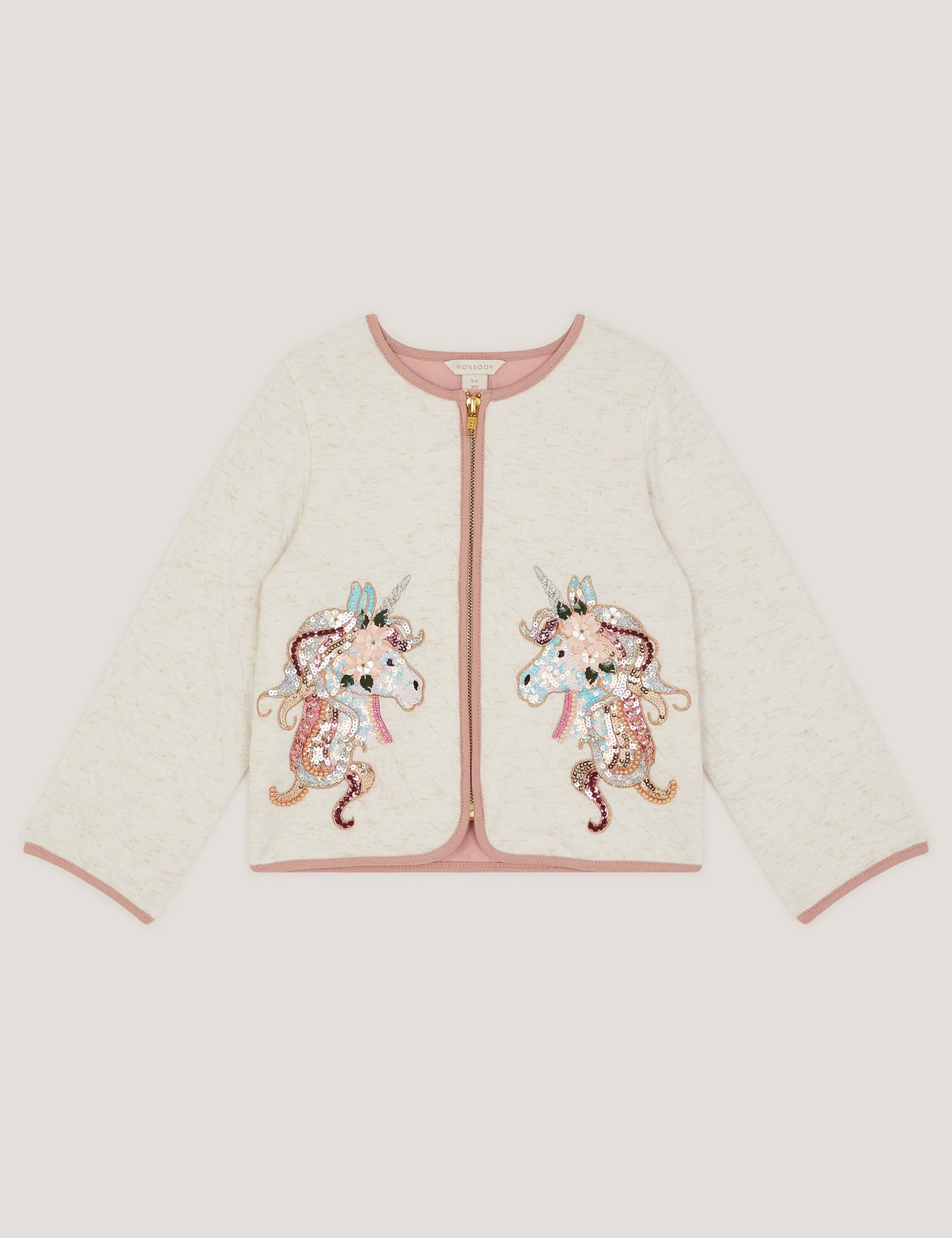 Cotton Rich Unicorn Sequin Bomber Jacket (3-15 Yrs)