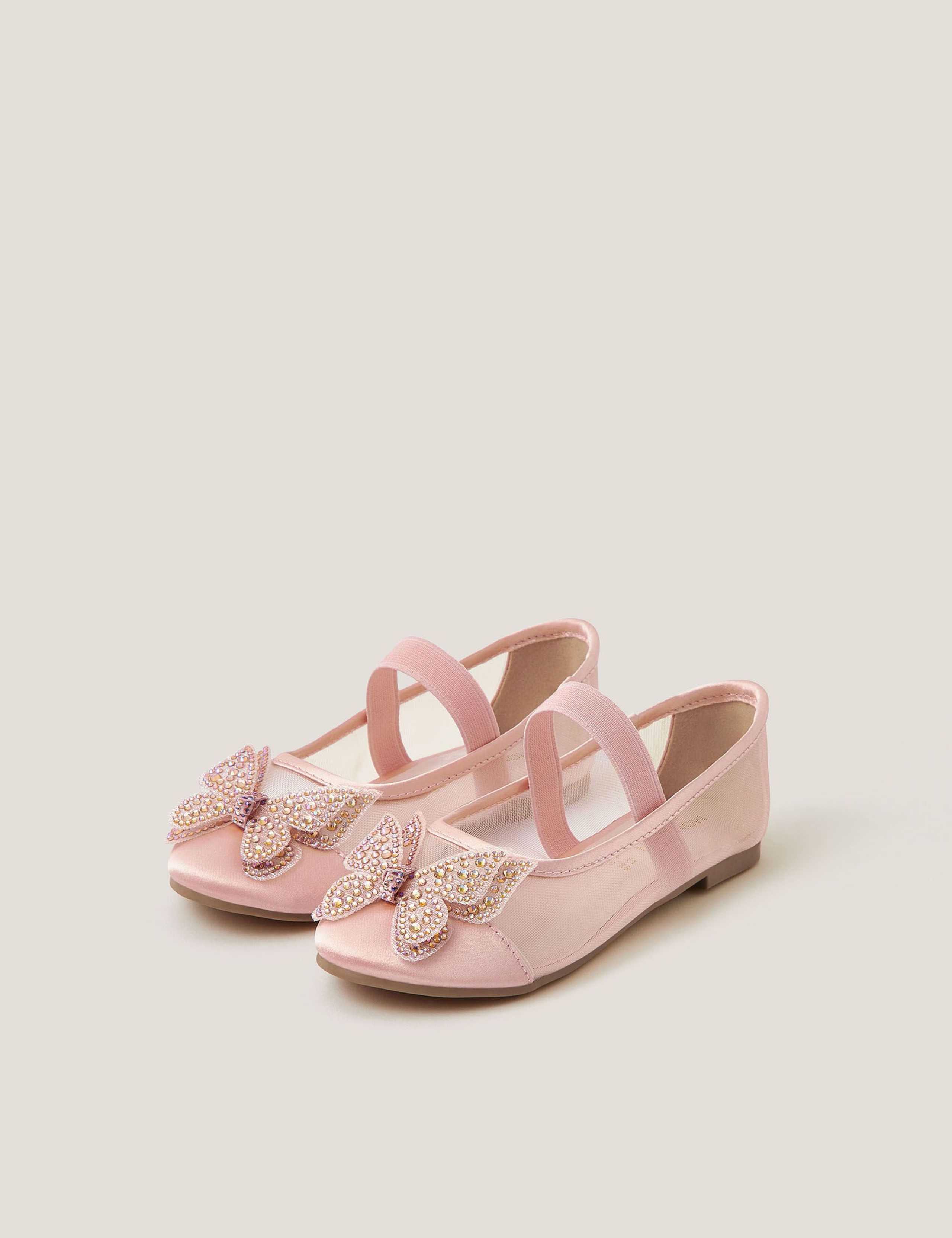 Kids' Butterfly Mesh Ballet Pumps (7 Small - 4 Large)