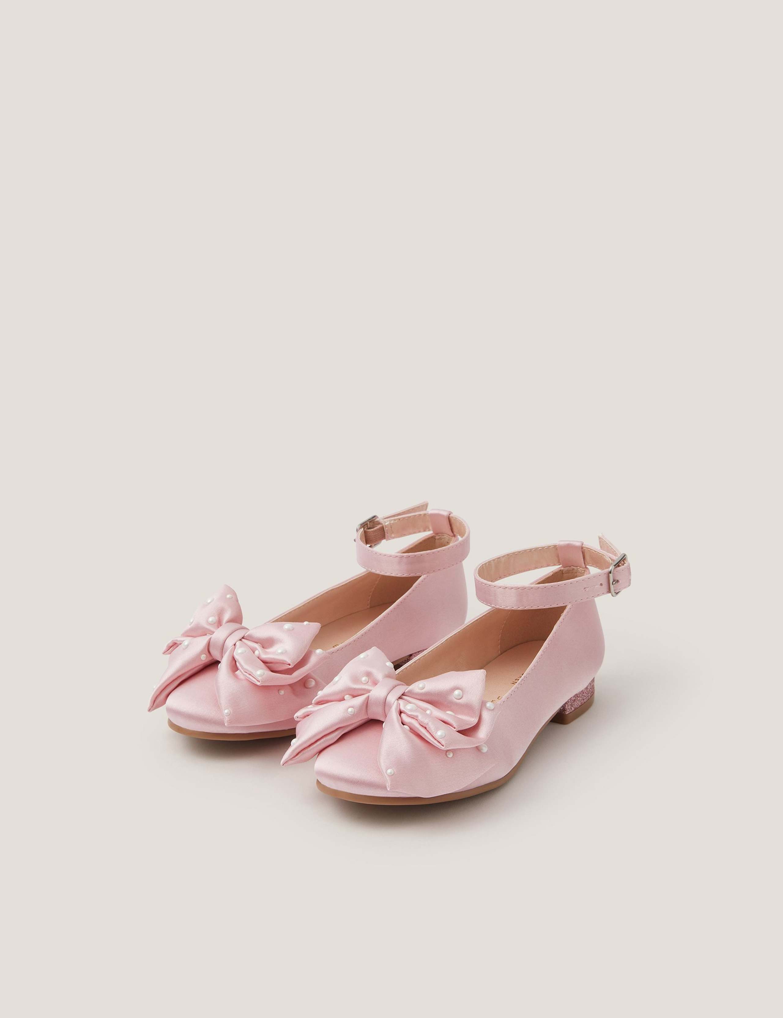 Kids' Satin Bow Ballet Pumps (7 Small - 4 Large)
