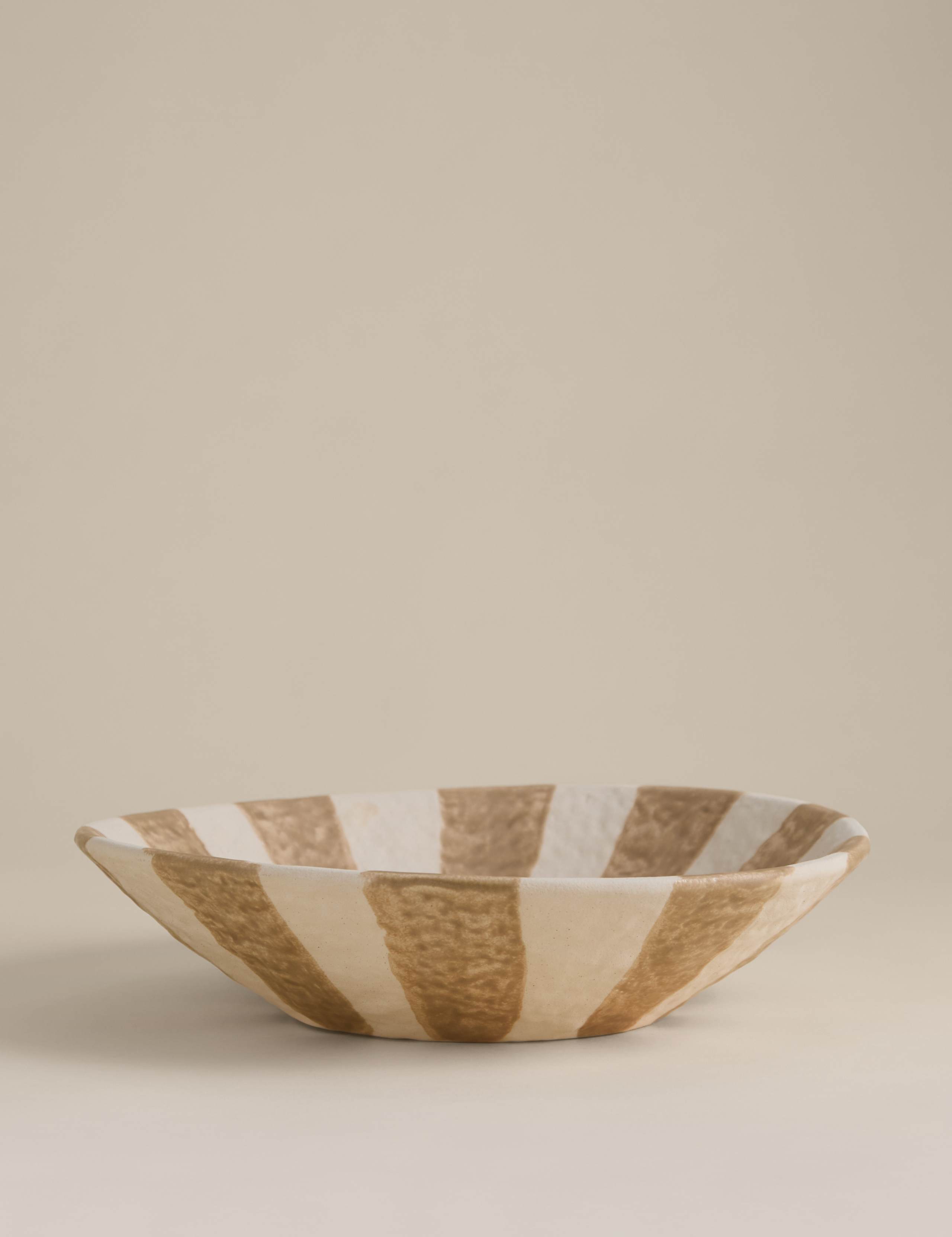 Striped Ceramic Centrepiece Bowl