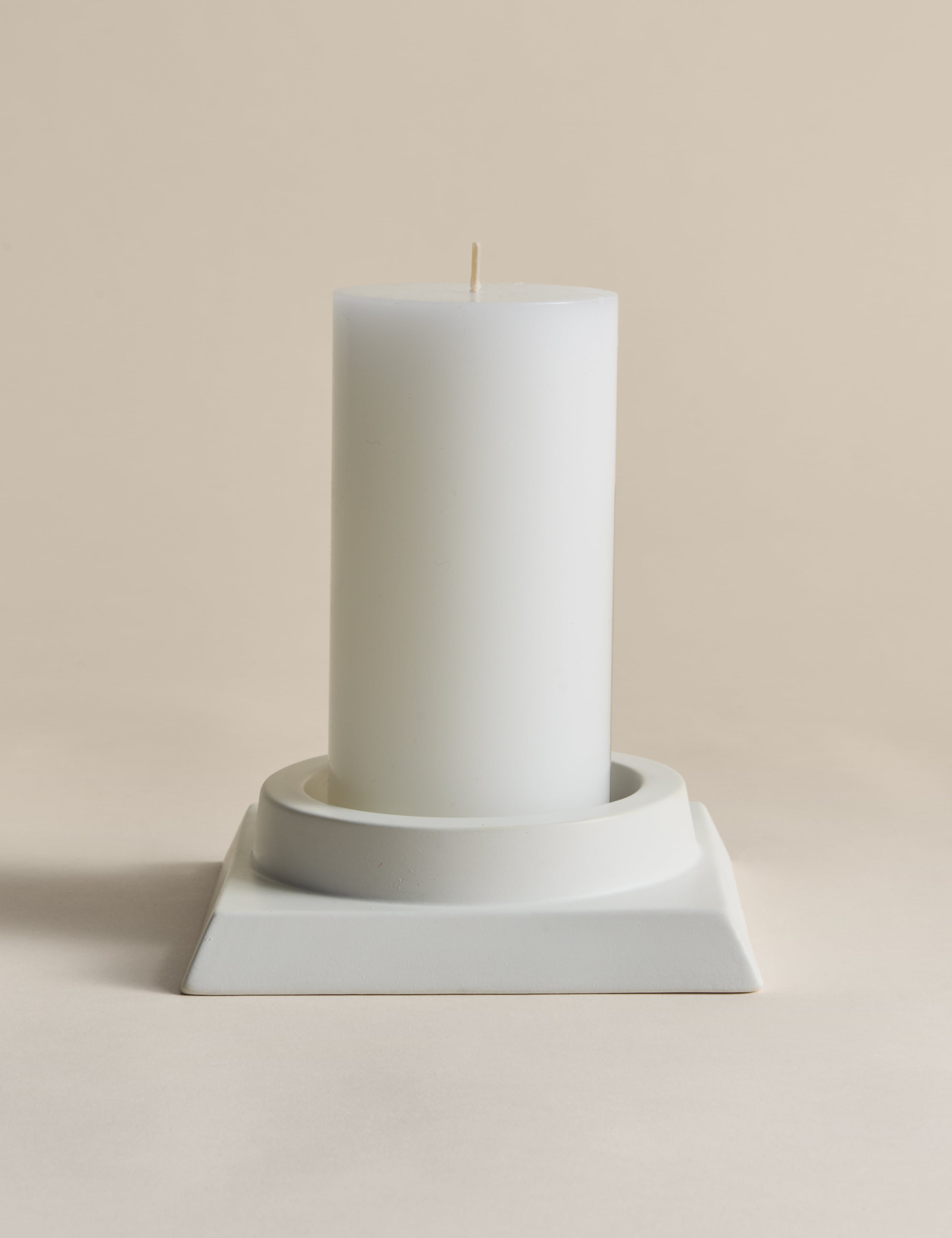 Block Ceramic Pillar Candle Holder