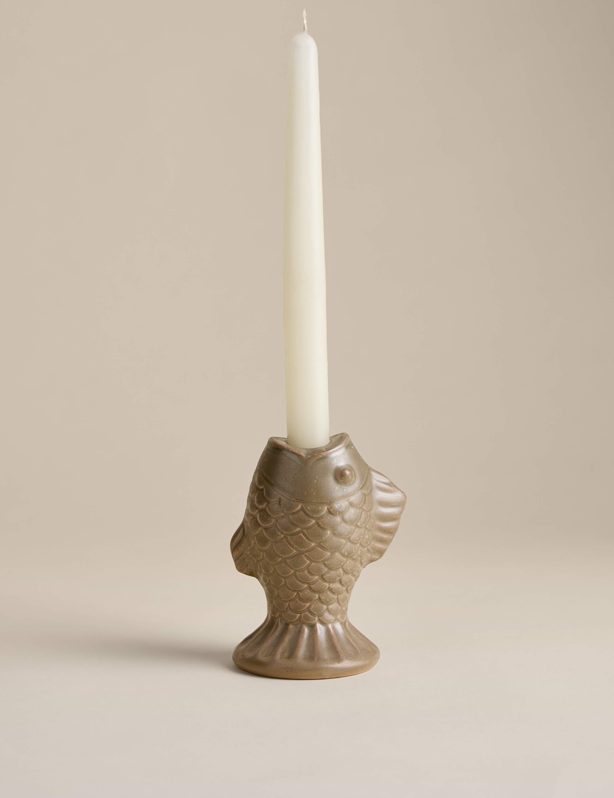 Fish Ceramic Dinner Candle Holder
