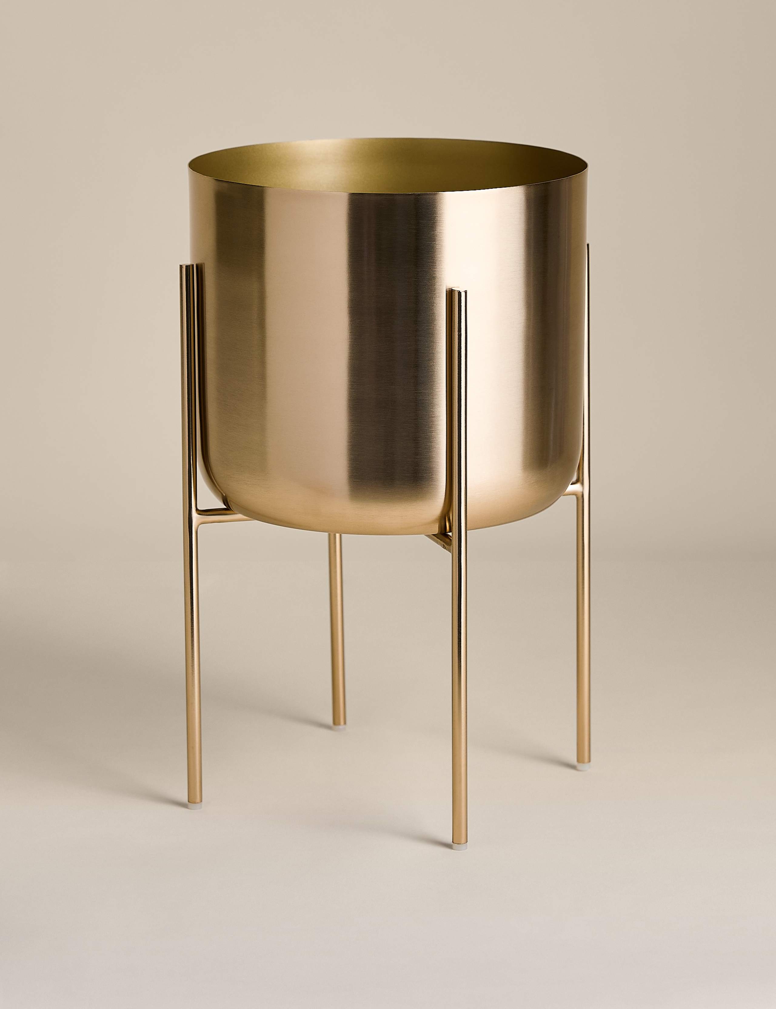 Large Metal Planter with Stand