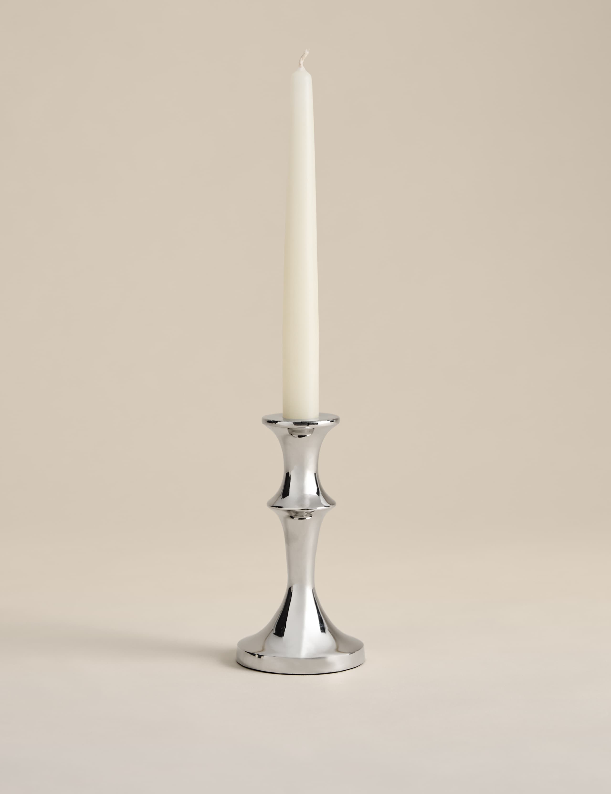 Chrome Dinner Candle Holder
