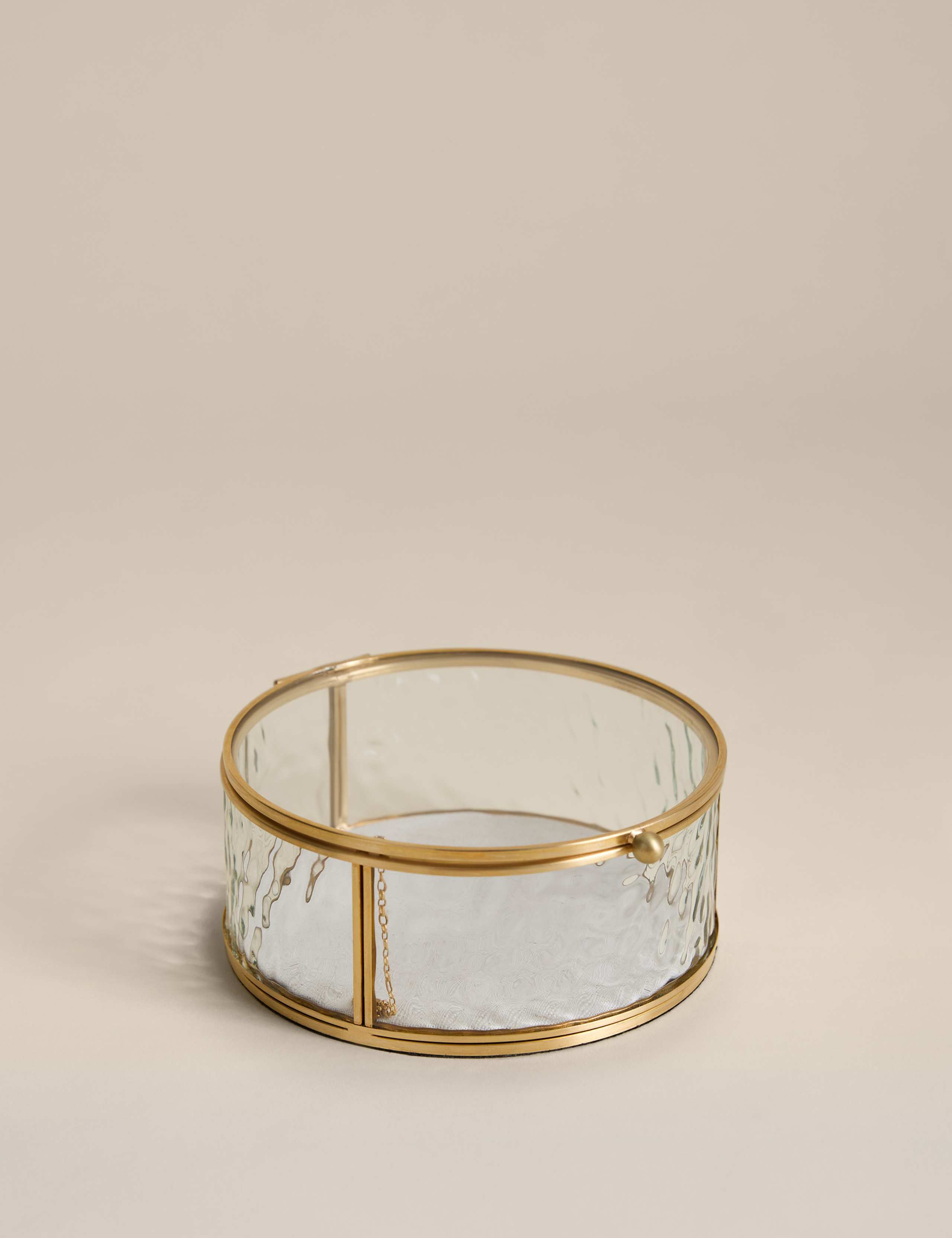 Small Round Mottled Glass Box