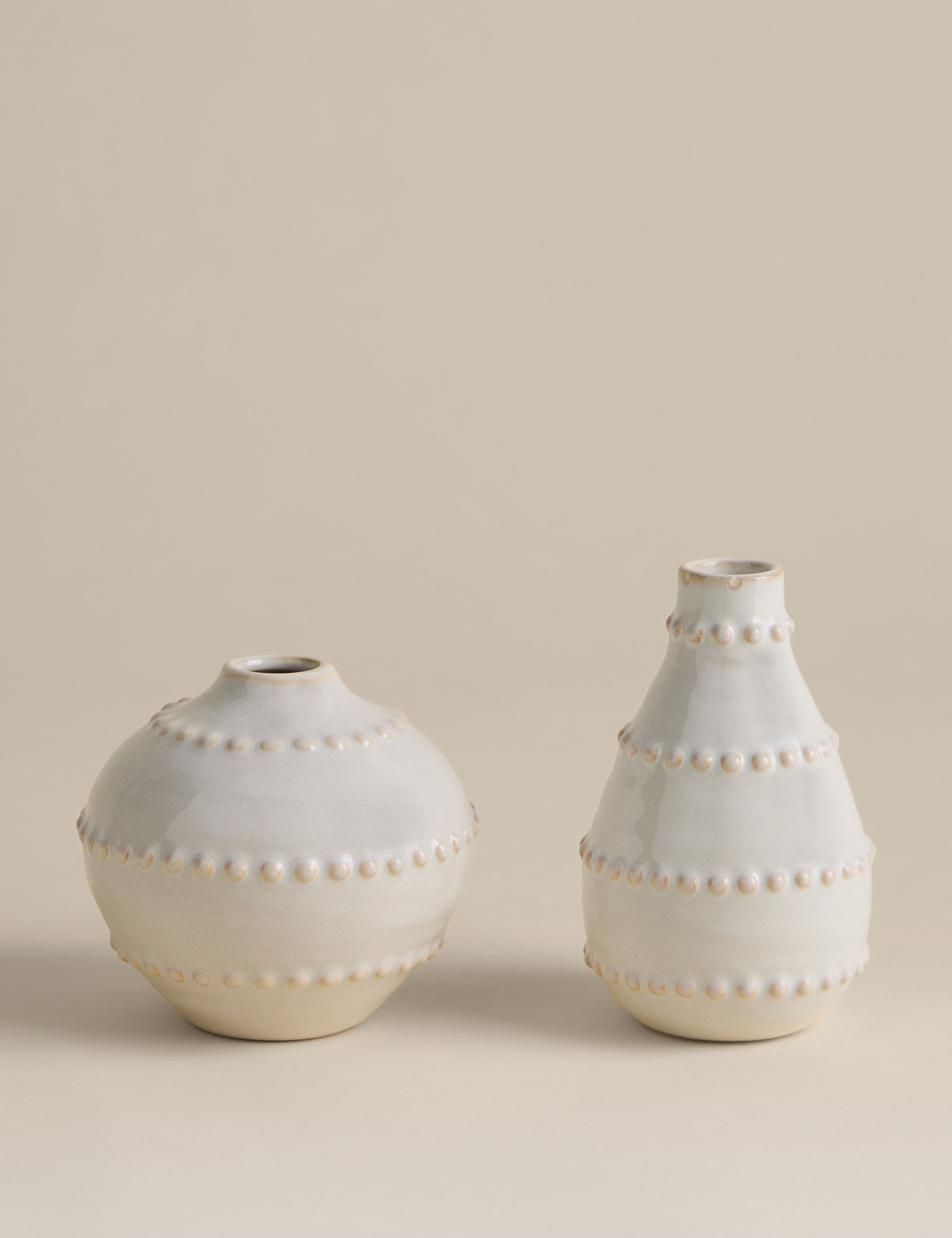 Set of 2 Bobble Bud Ceramic Vases