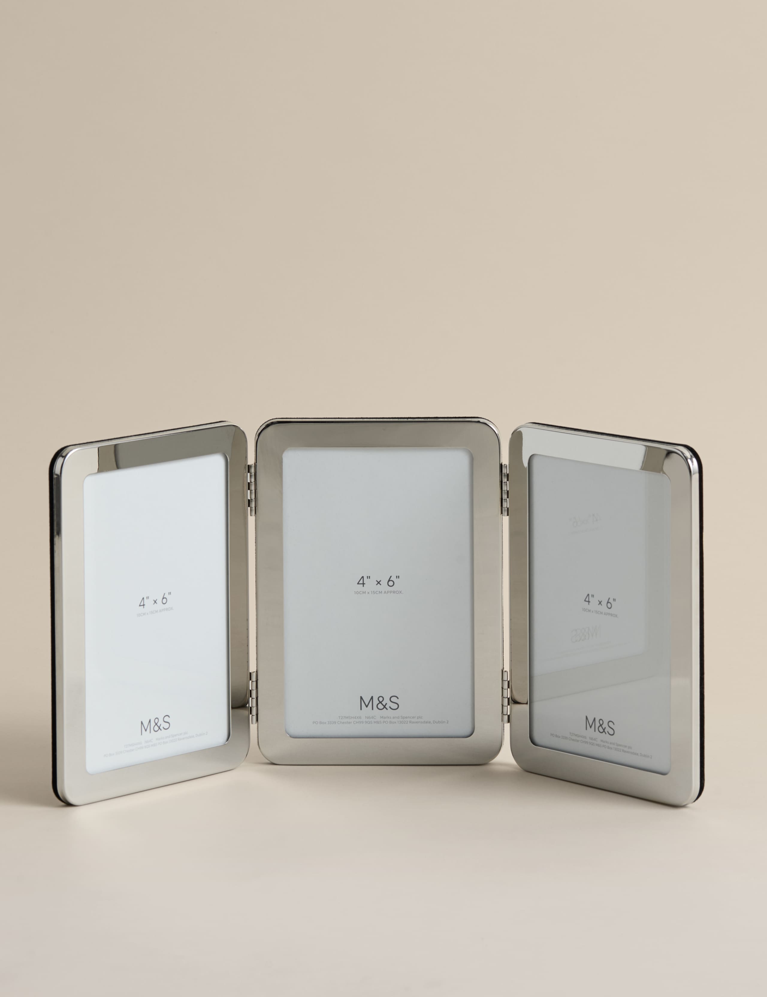 Thick Rounded Triple Photo Frame 4x6 inch