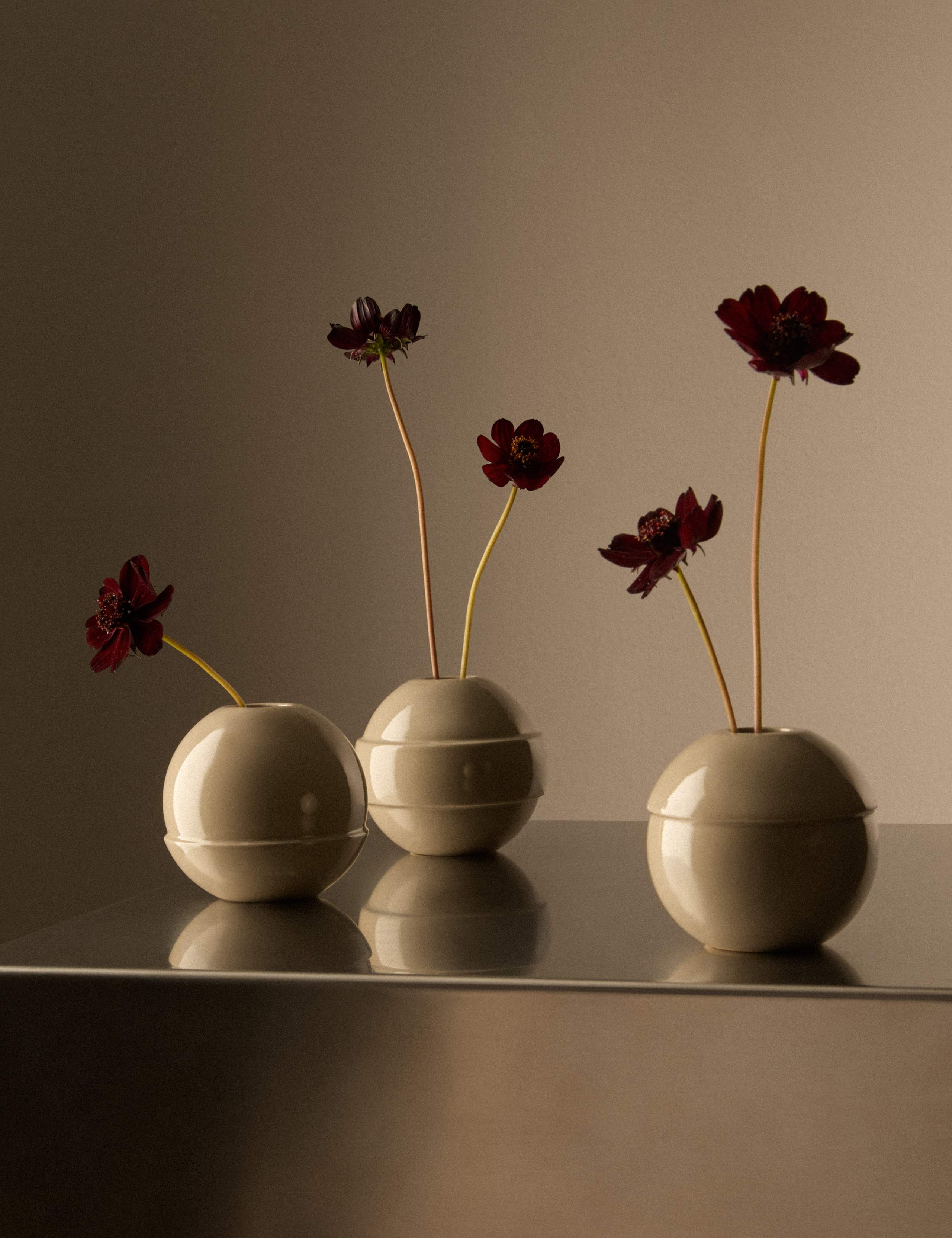Set of 3 Round Bud Vases