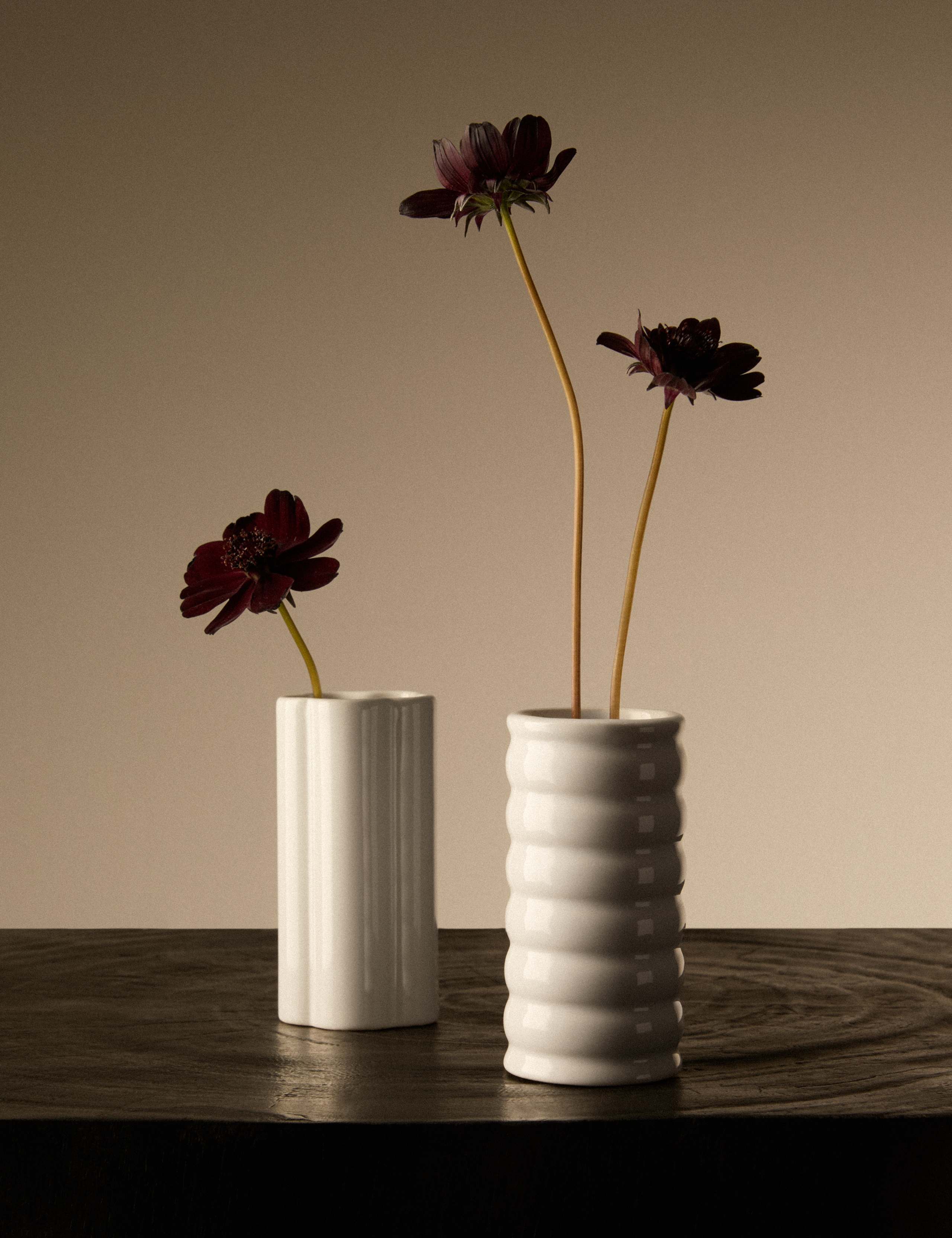 Set of 2 Glazed Bud Vases