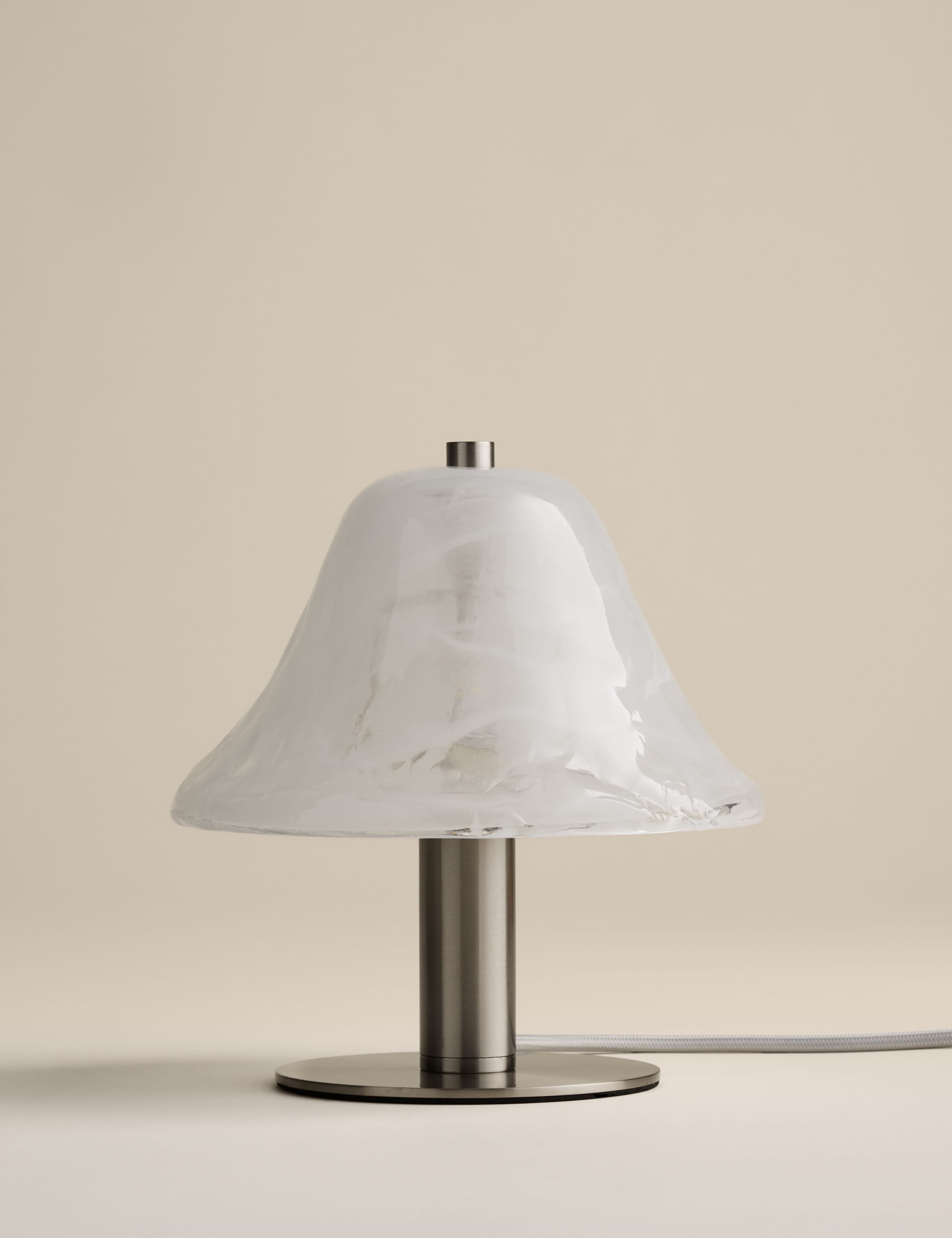 Wavy Glass Mushroom Table Lamp