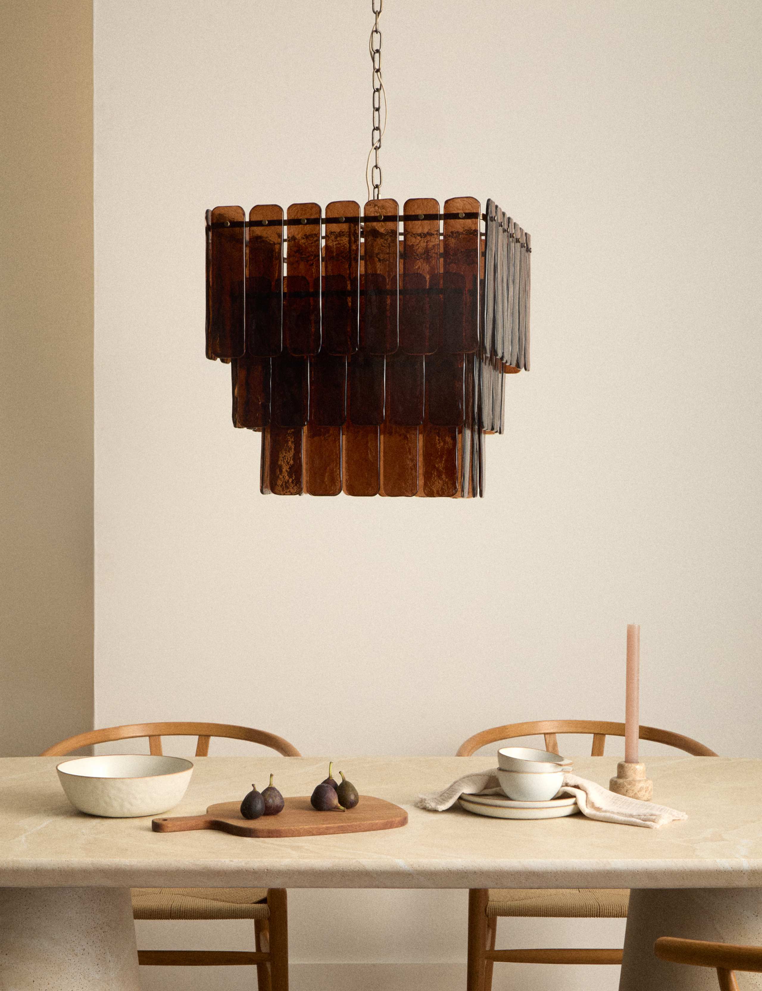 Glass 3 Tier Square Pendant Light