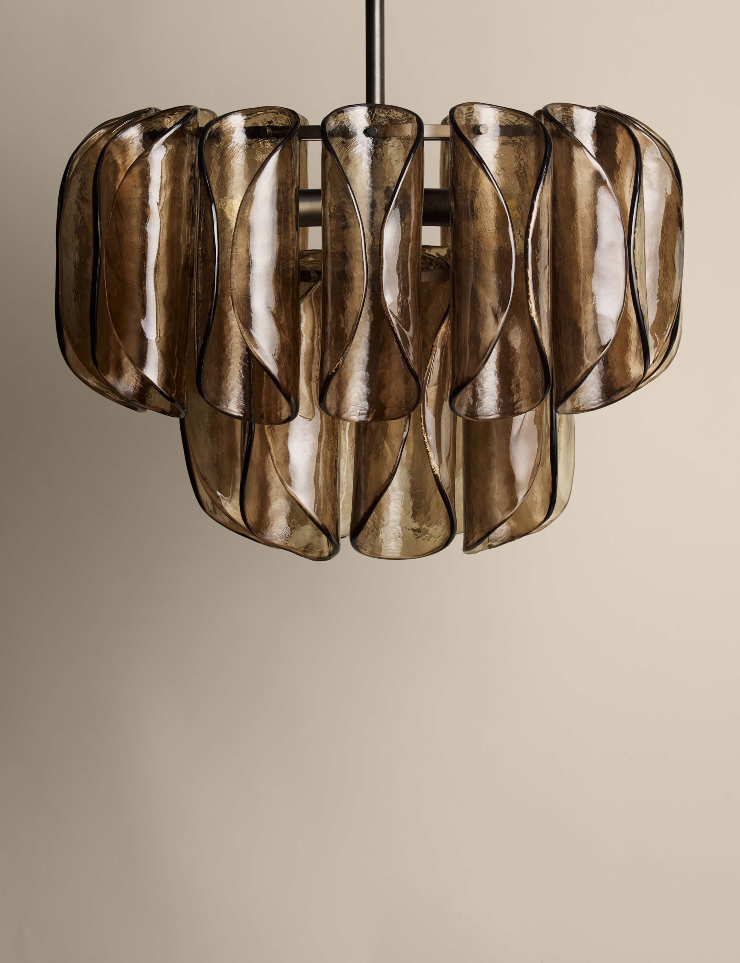 Glass Two-Tier Taco Flush Ceiling Light