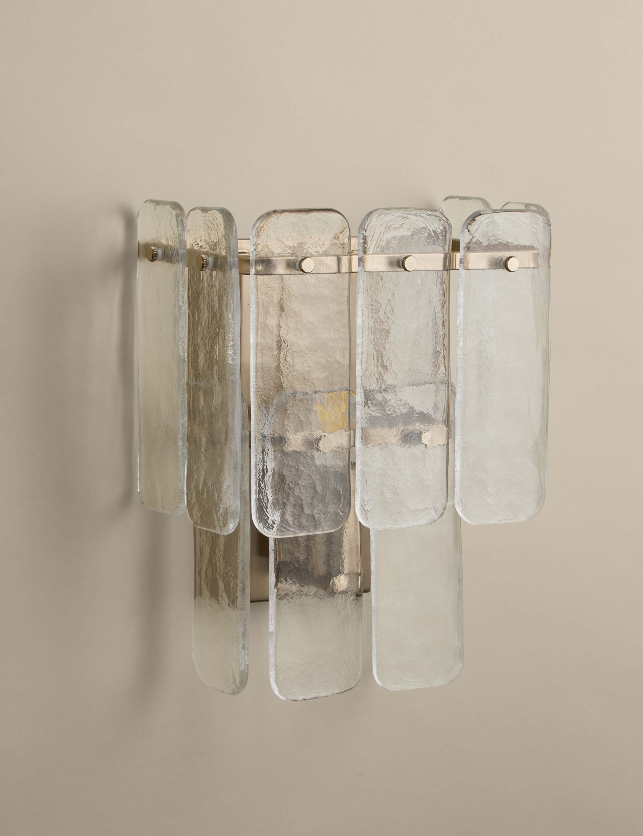 Glass 2 Tier Square Wall Light