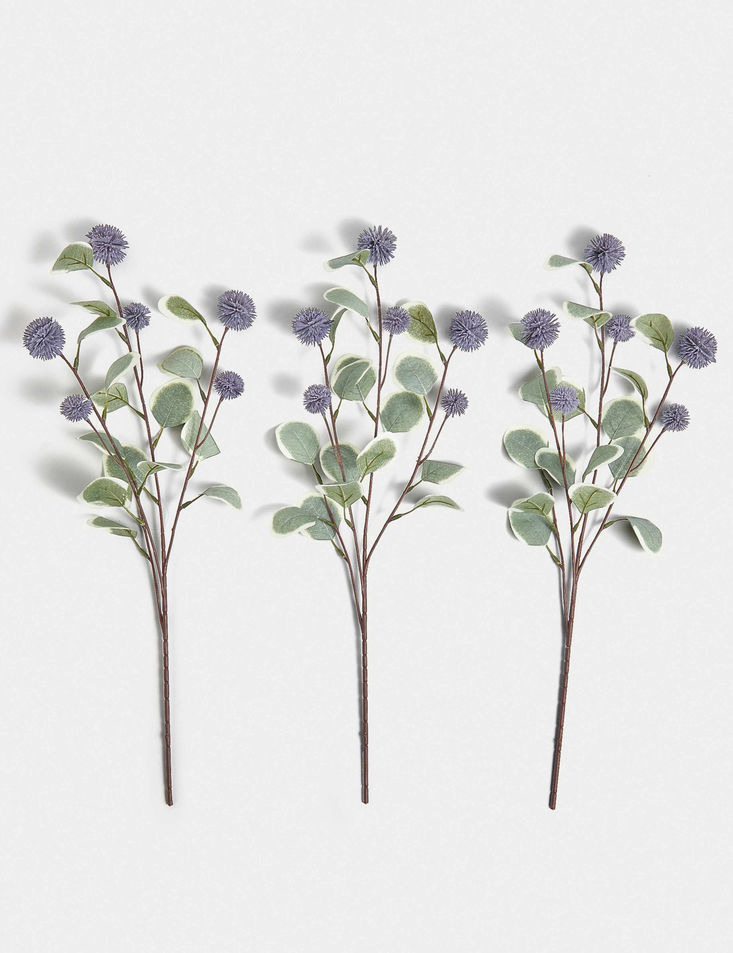 Set of 3 Artificial Eucalyptus Single Stems