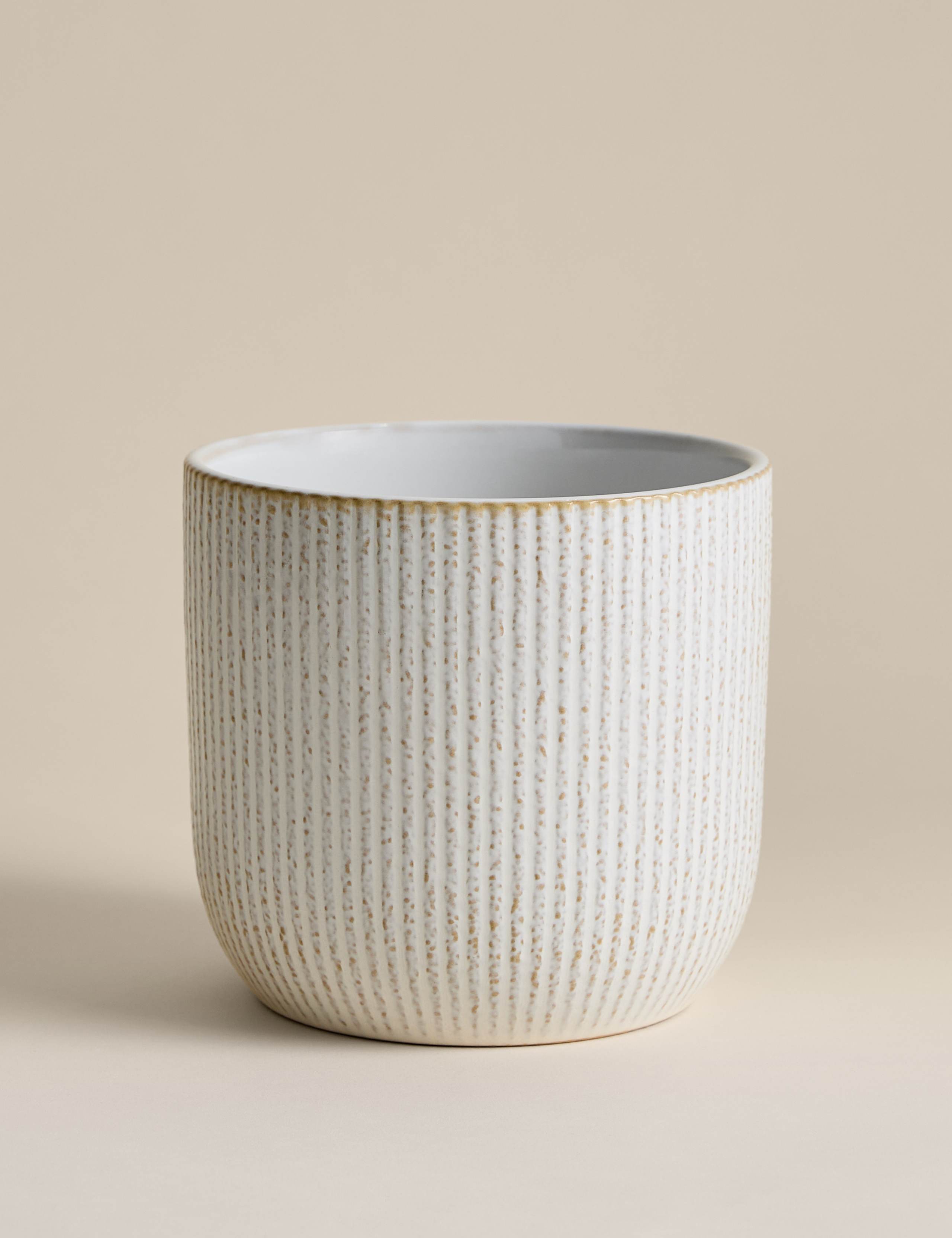Ridged Ceramic Planter