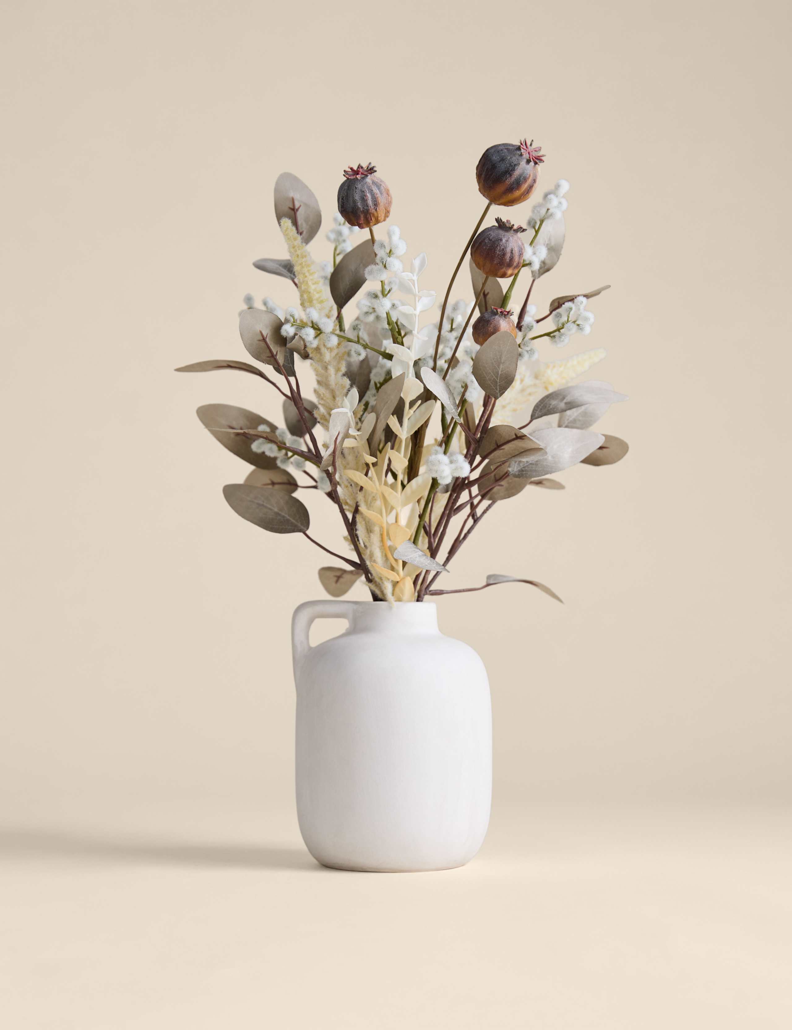 Artificial Dried Arrangement In Natural Pot