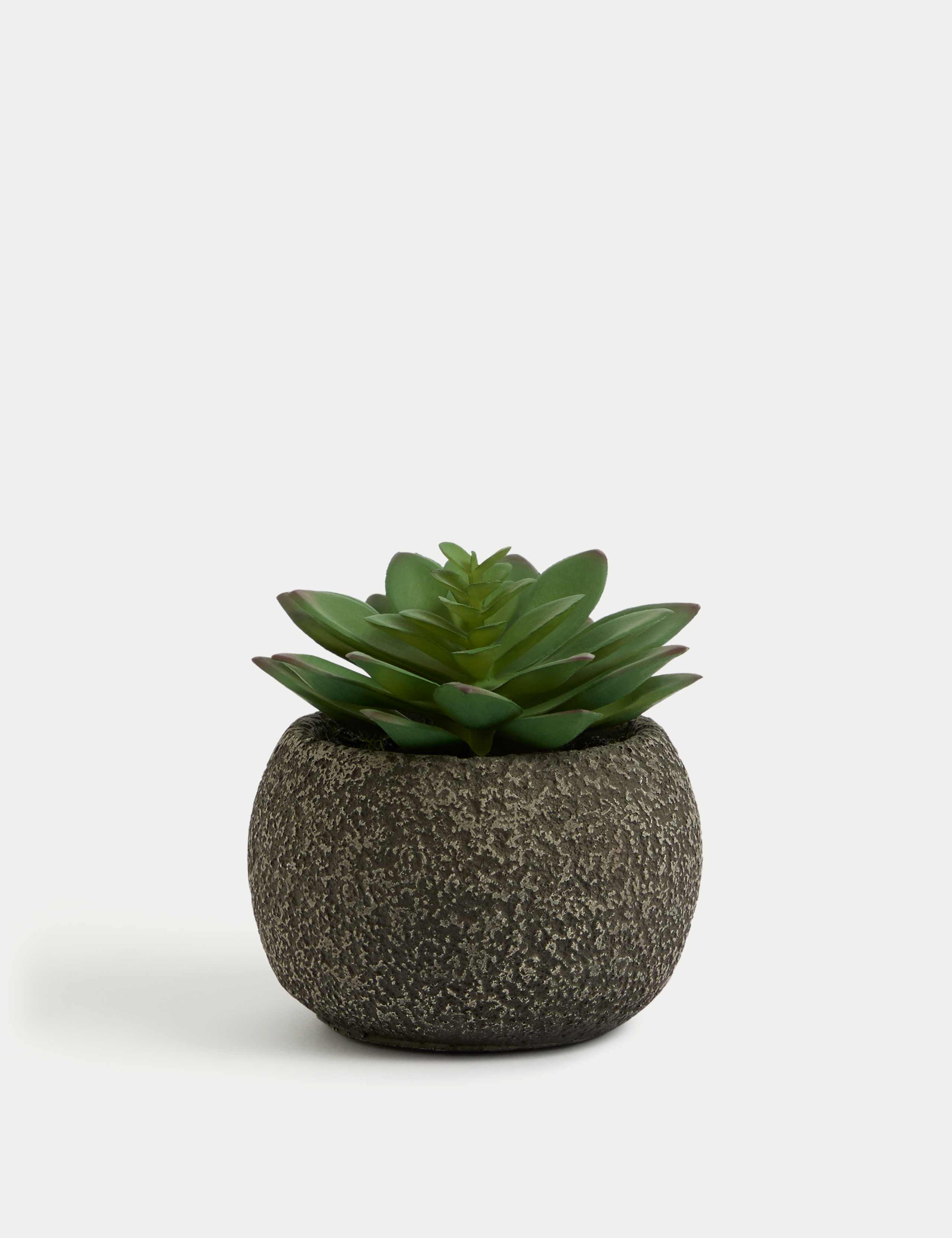 Artificial Mini Succulent in Concrete Pot