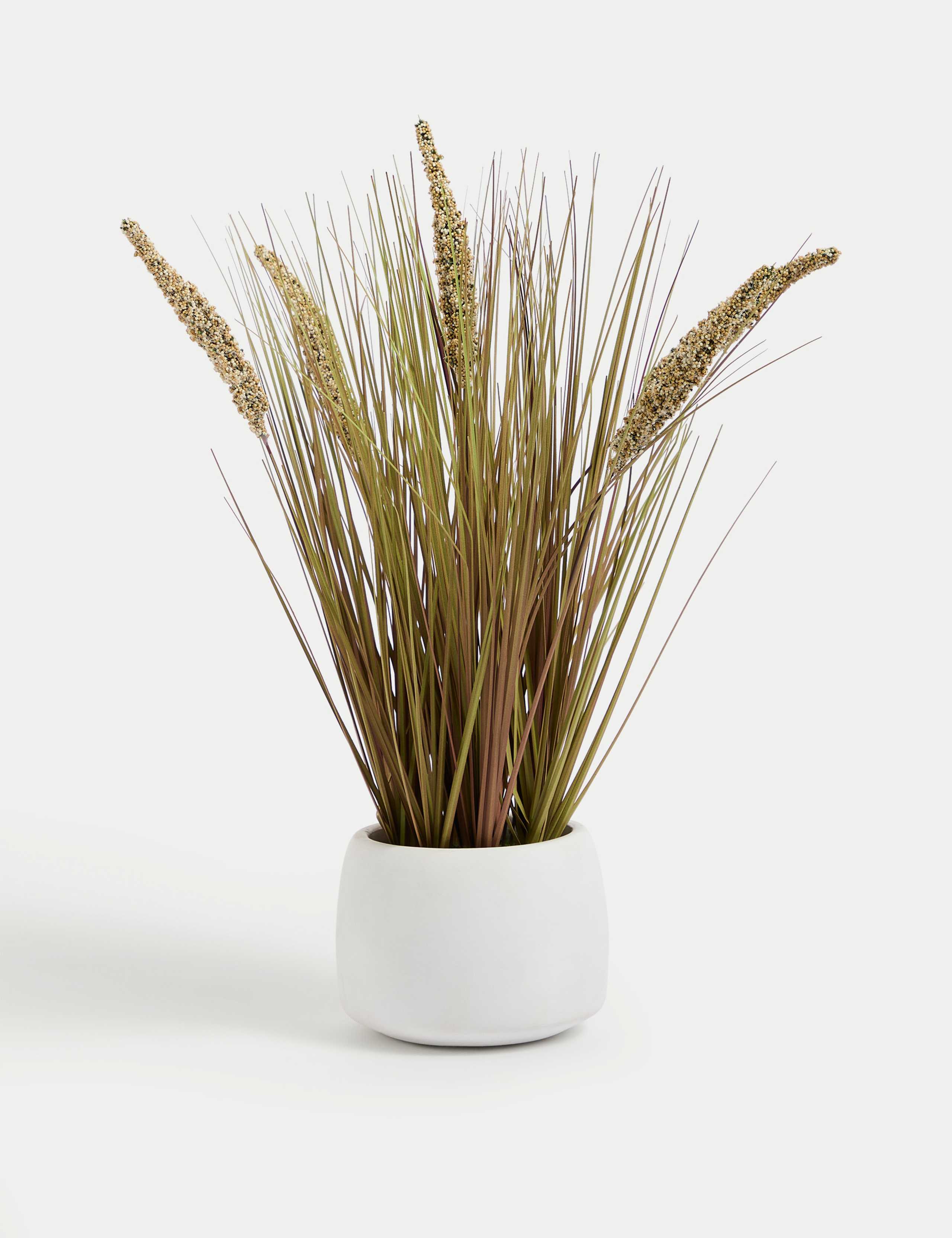 Artificial Seeded Grass in Cement Pot