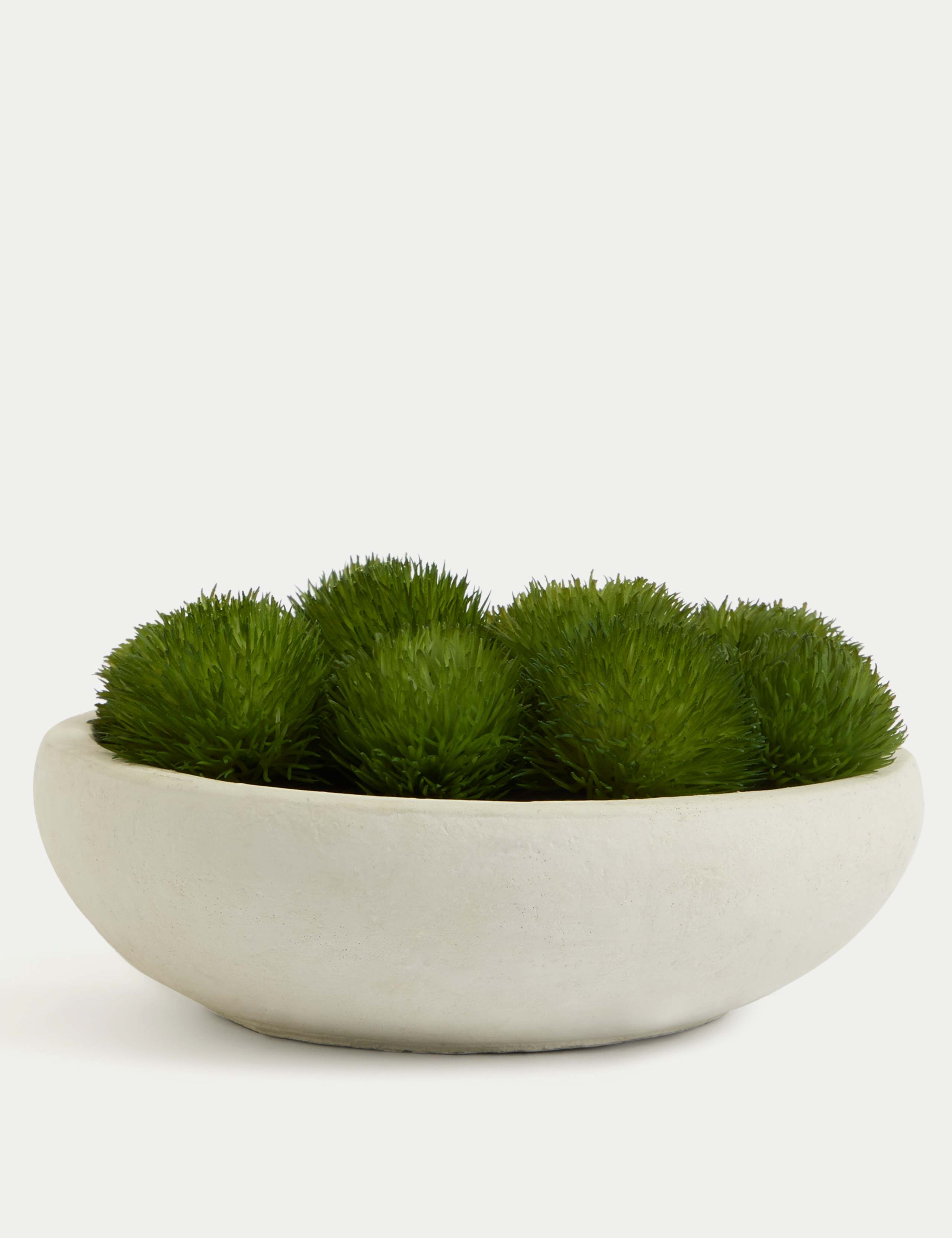 Artificial Moss in Concrete Bowl