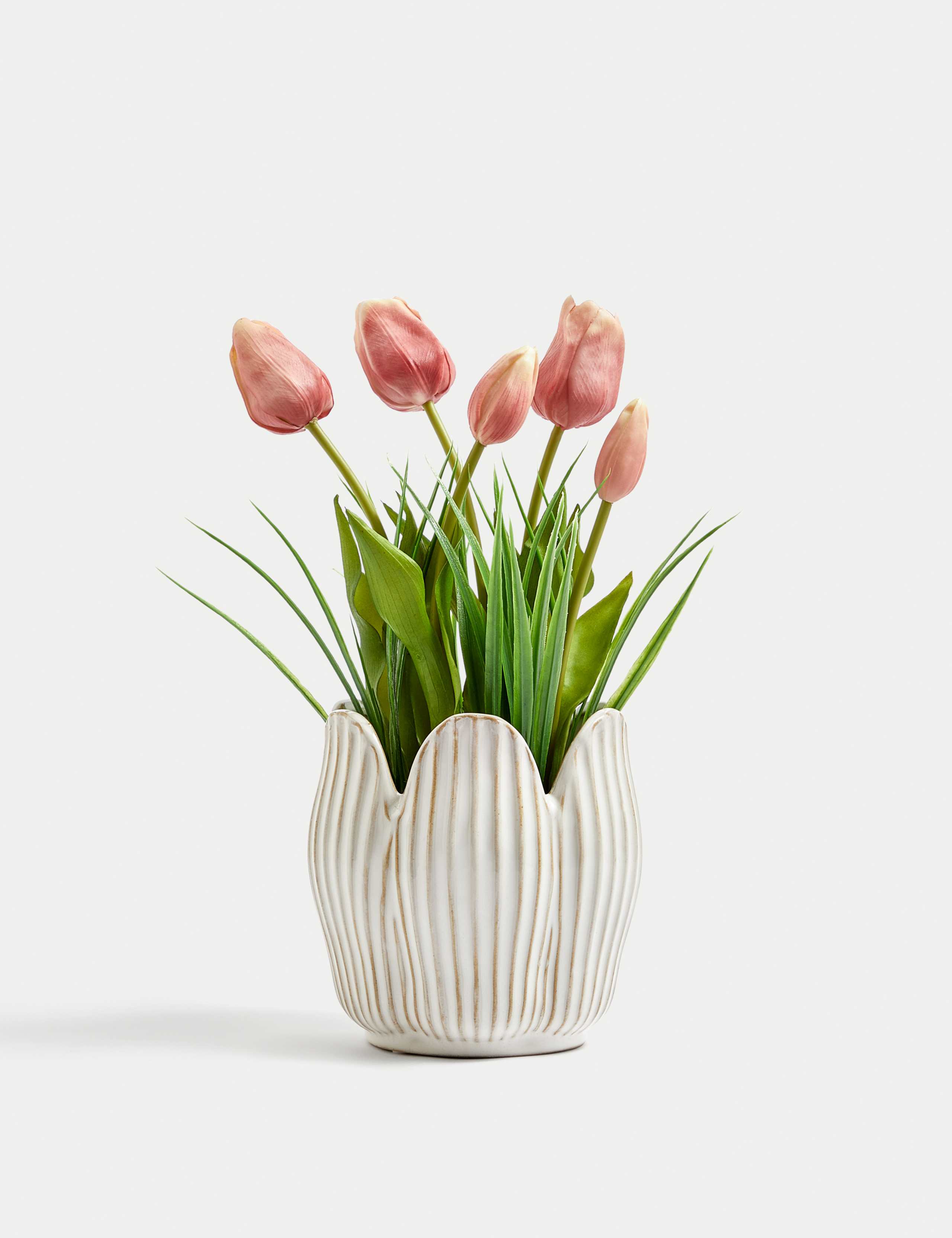 Artificial Tulip Plant in Ceramic Pot