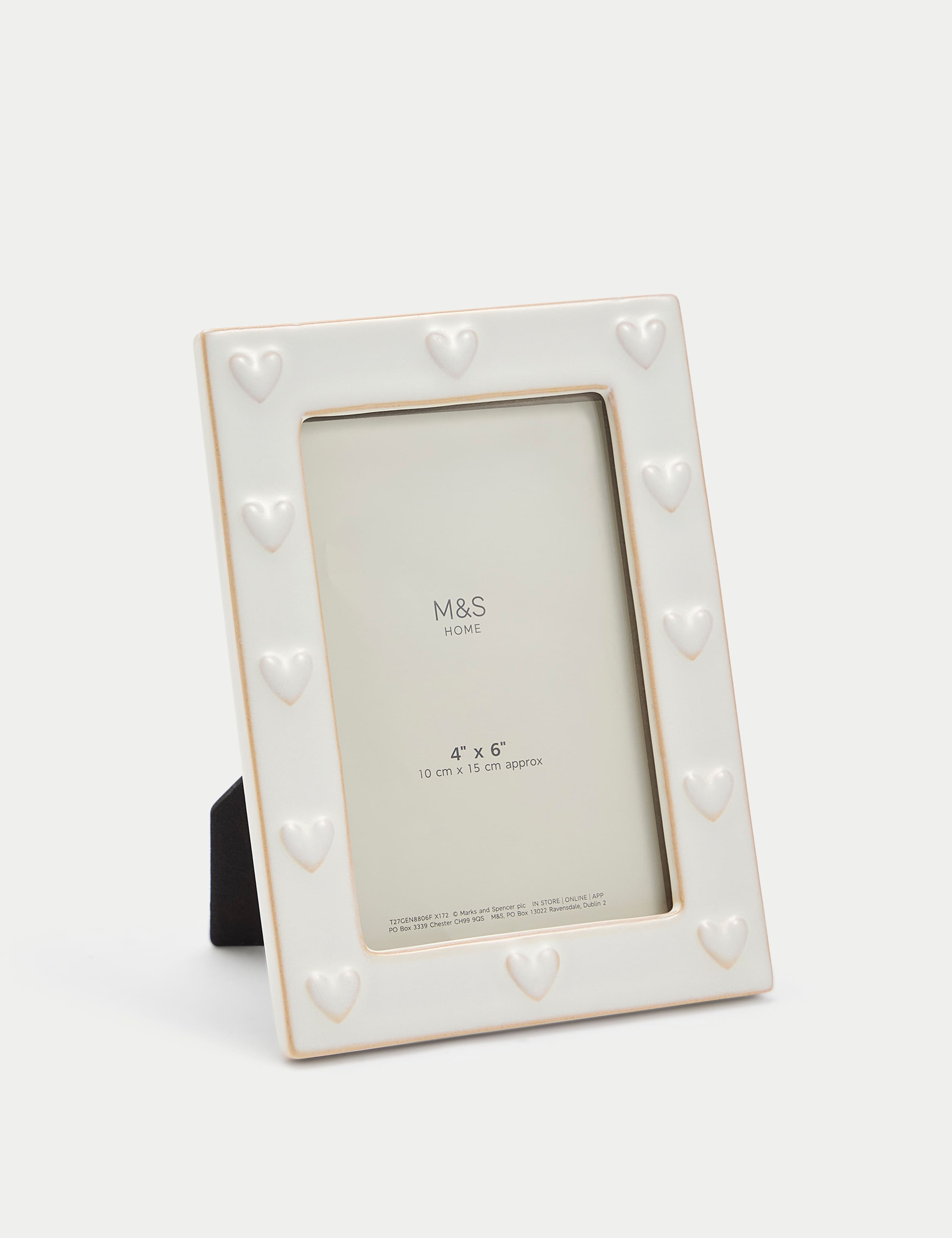 Ceramic Heart Photo Frame 4x6 Inch
