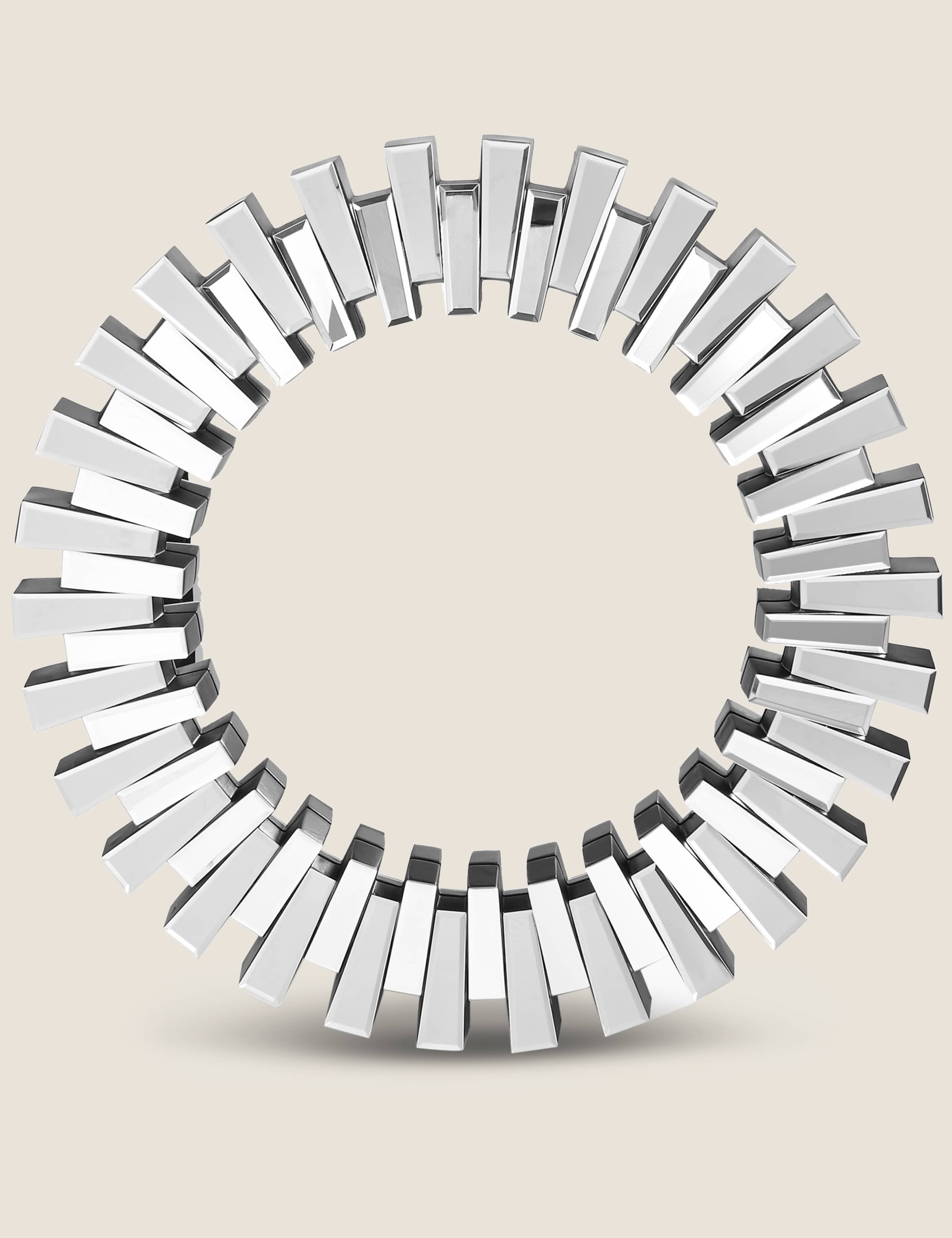 Ridged Large Round Mirror