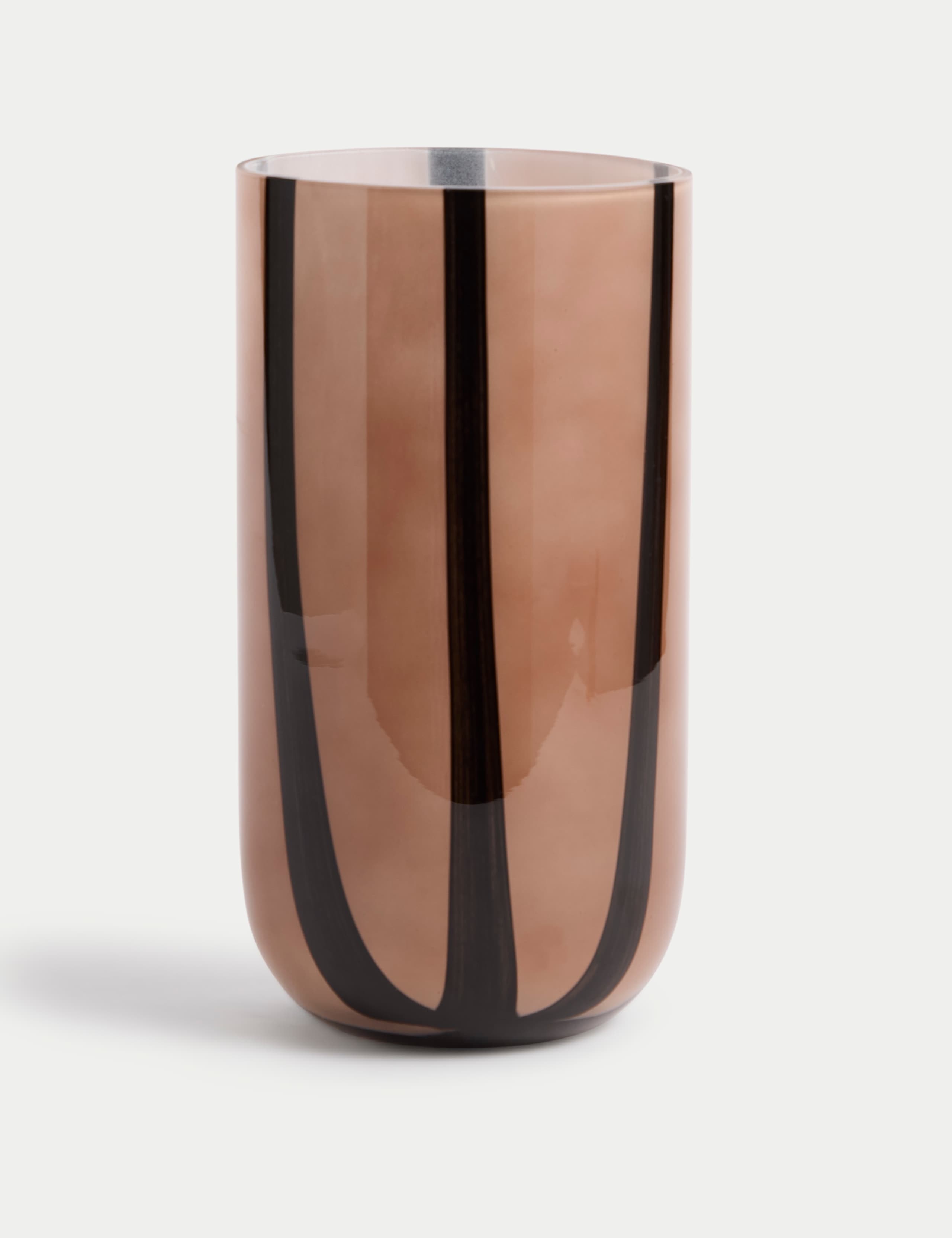 Large Striped Glass Vase