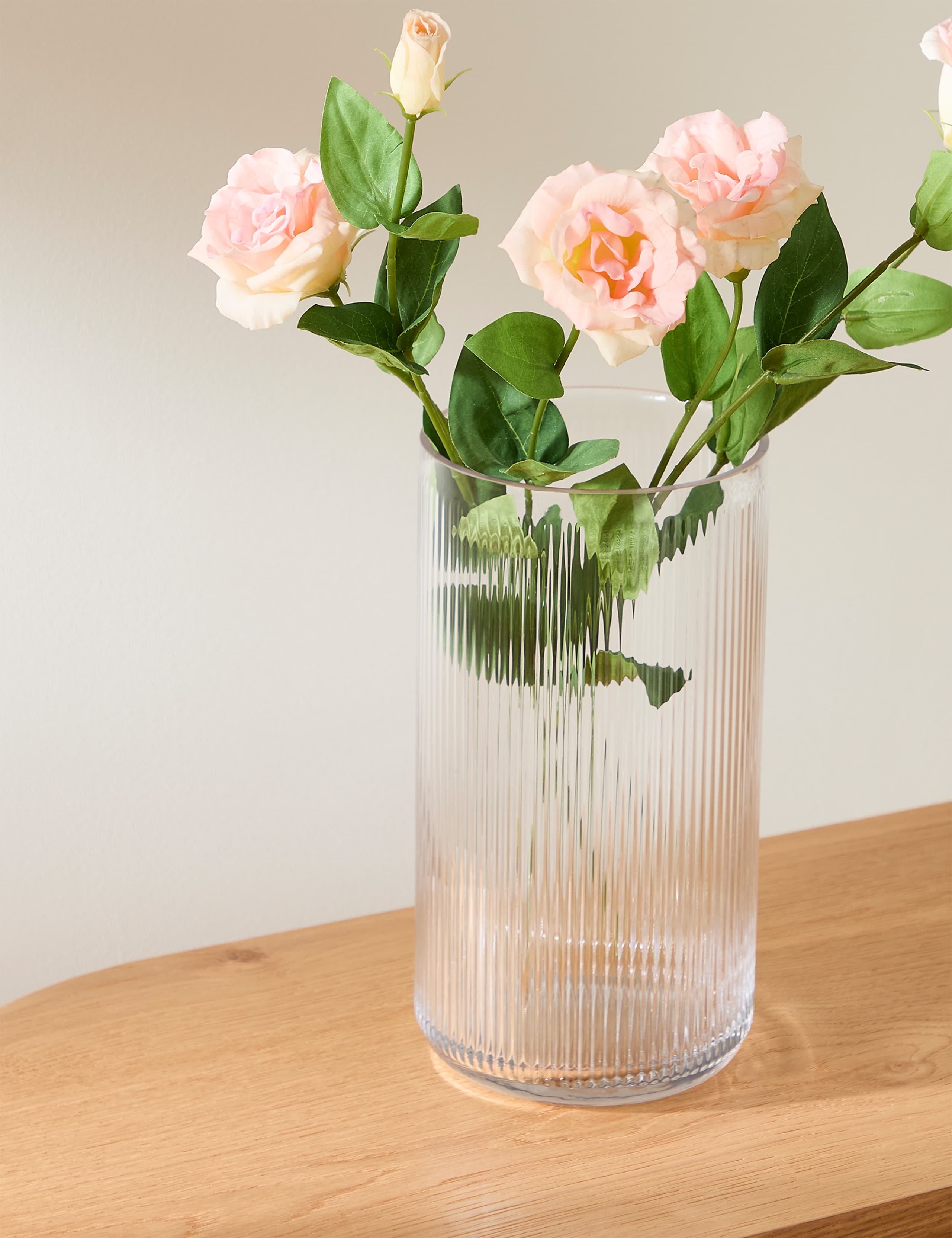 Glass Ribbed Vase