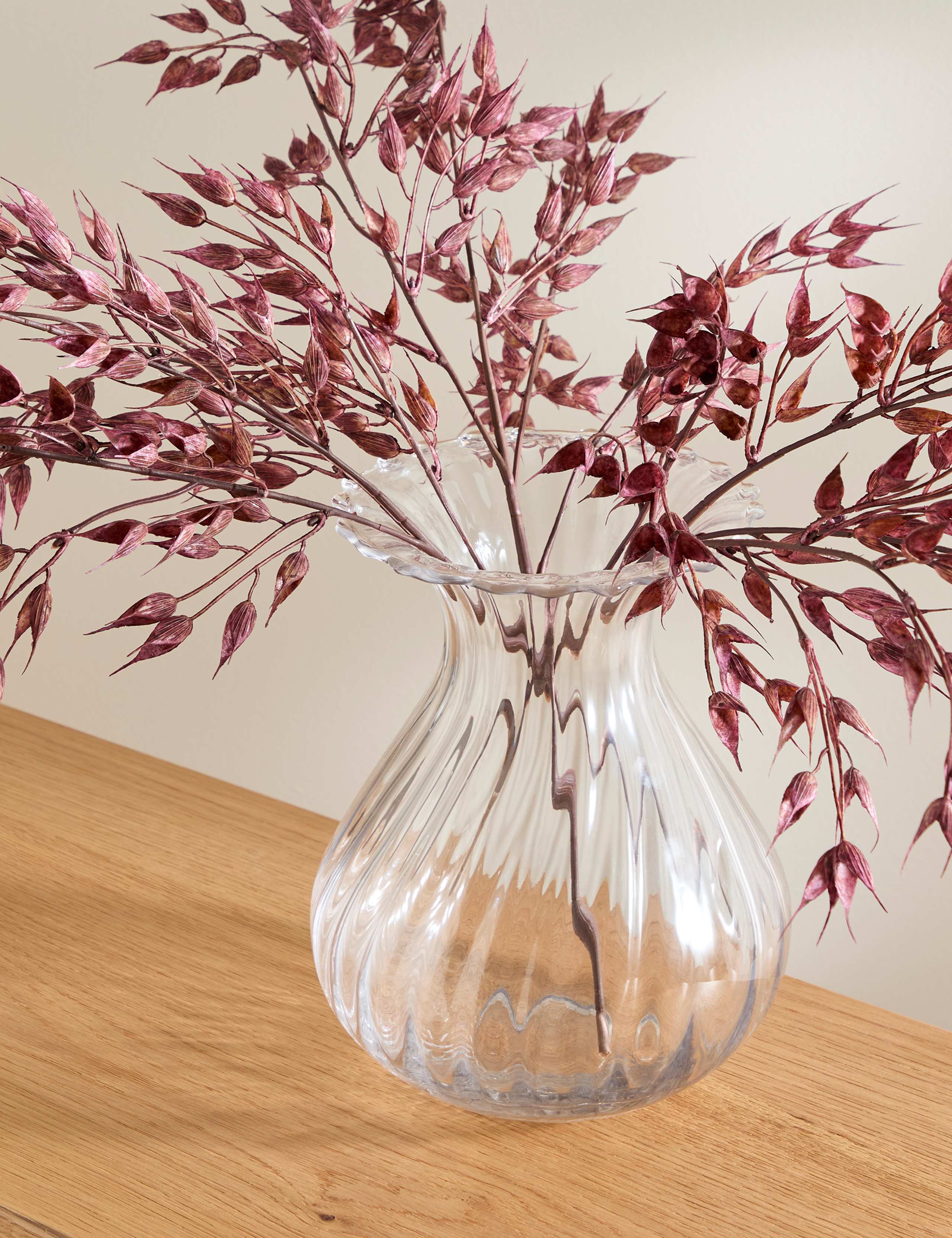 Fluted Glass Bouquet Vase