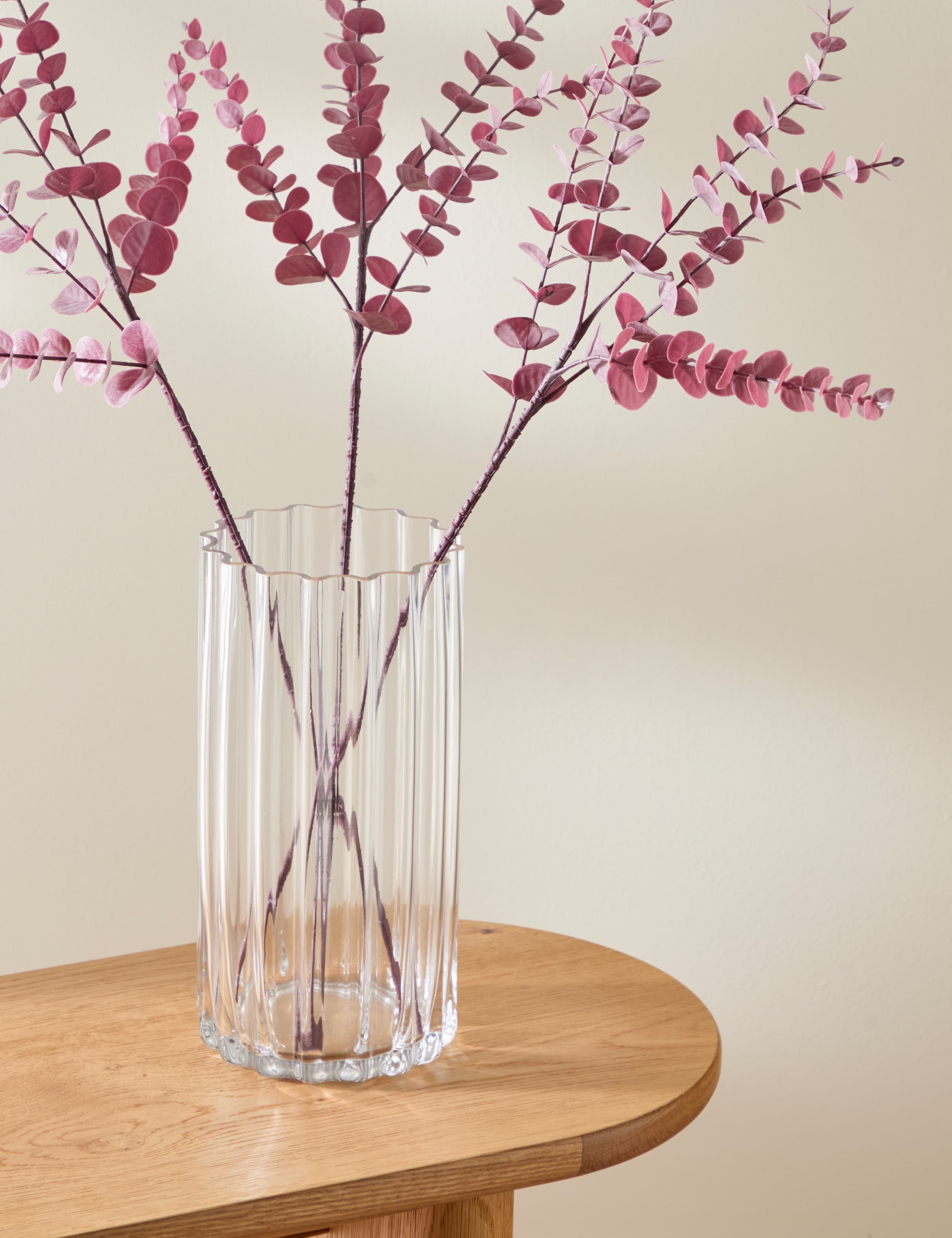 Ridged Glass Cylinder Vase