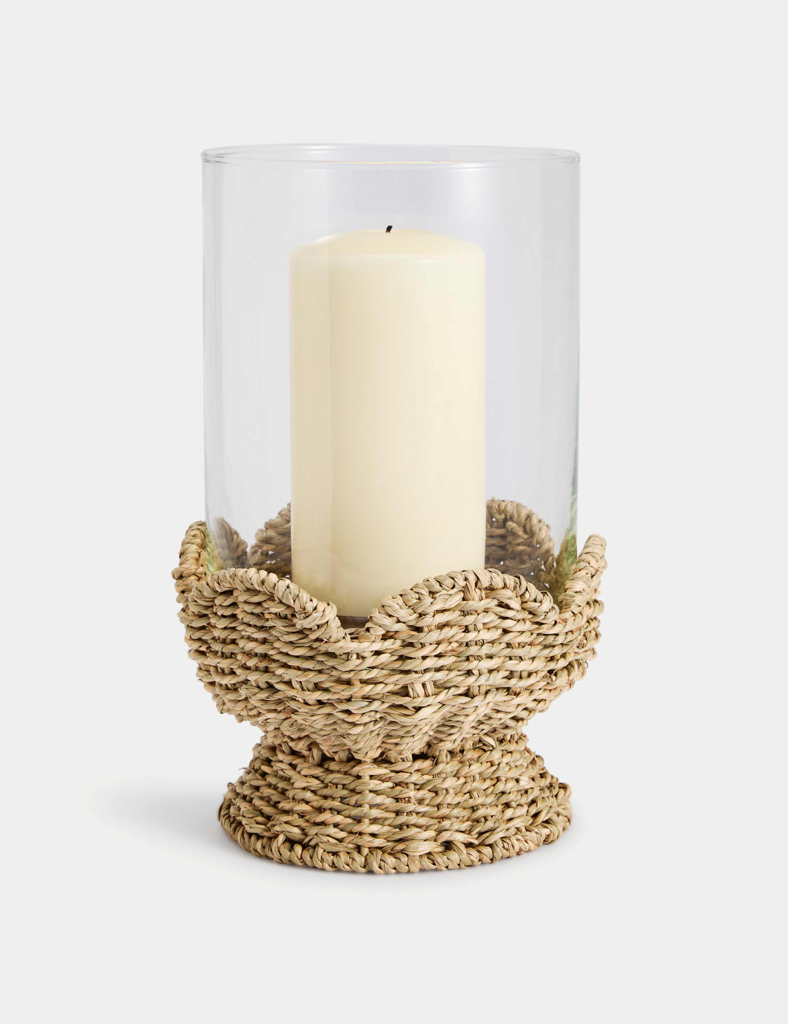 Seagrass Scallop Edge Hurricane Lantern