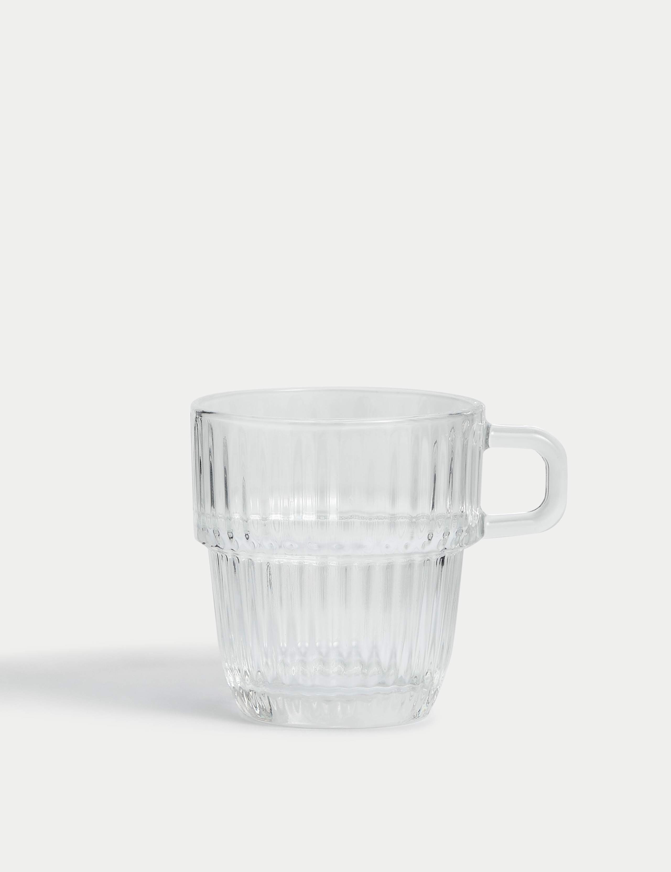 Ribbed Glass Cappuccino Cup