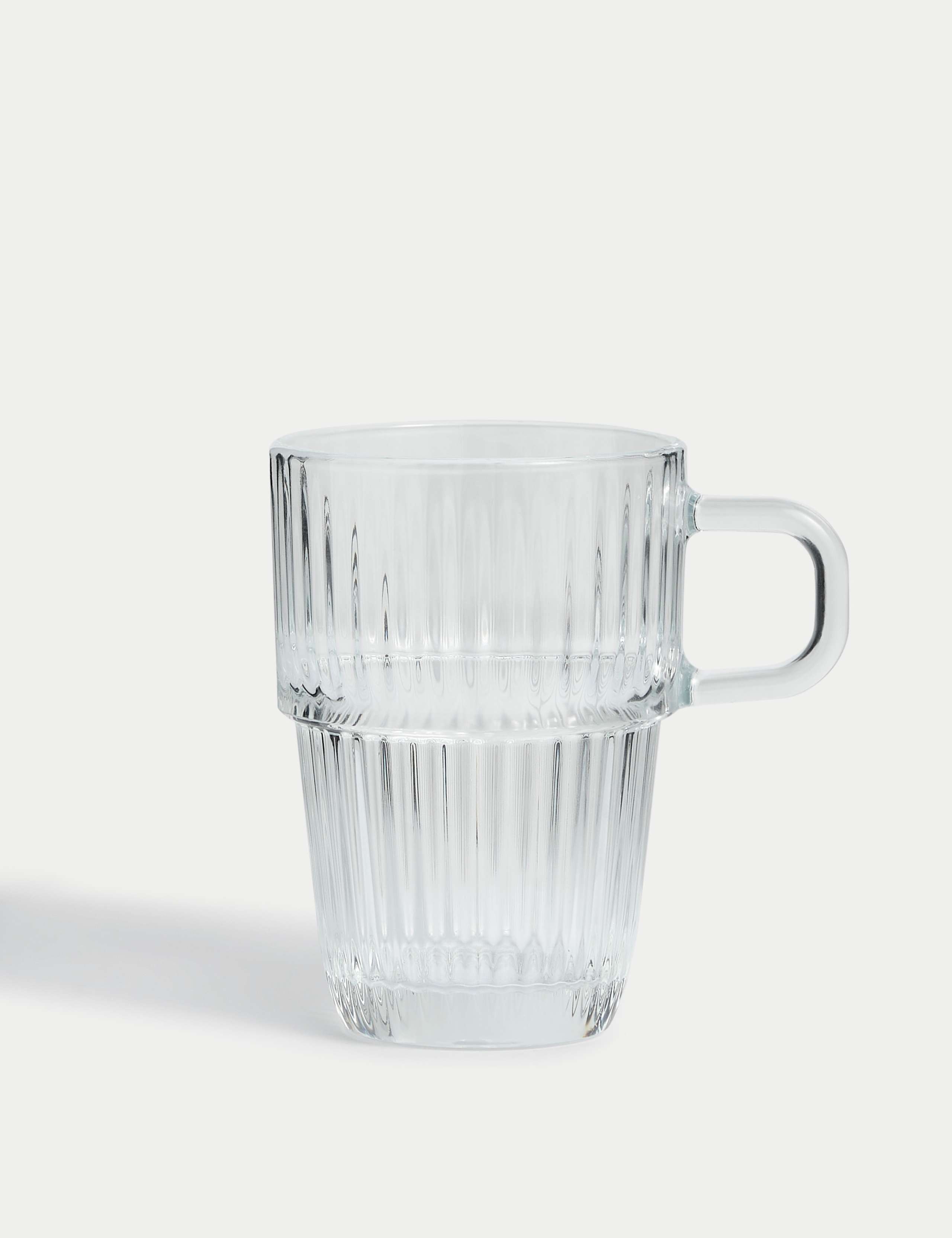 Ribbed Glass Latte Cup