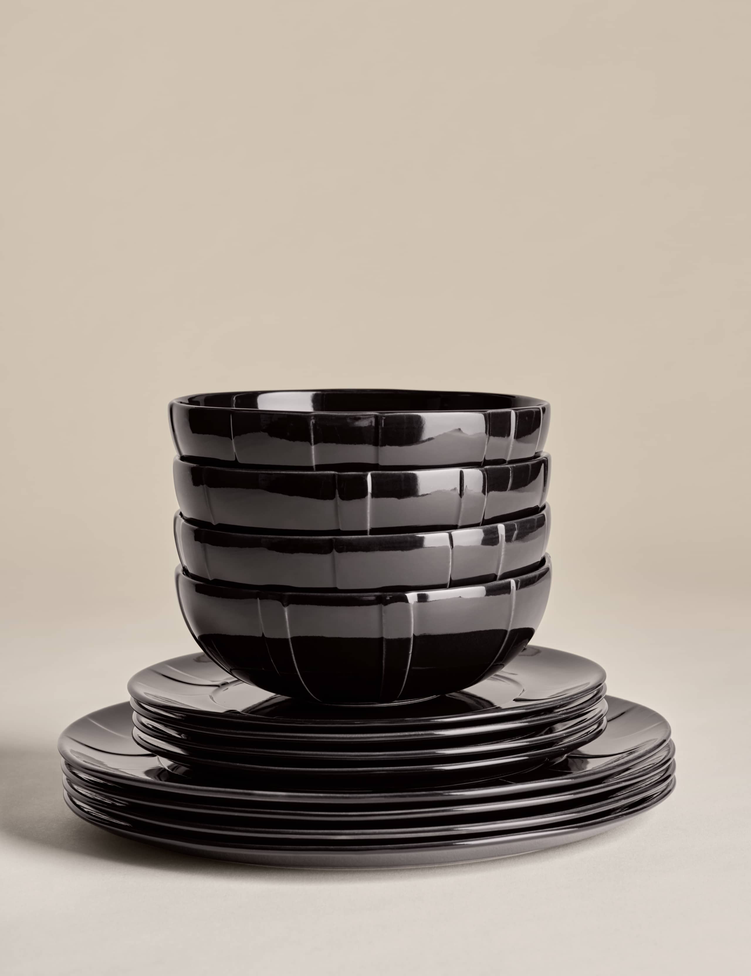 12 Piece Textured Dinner Set