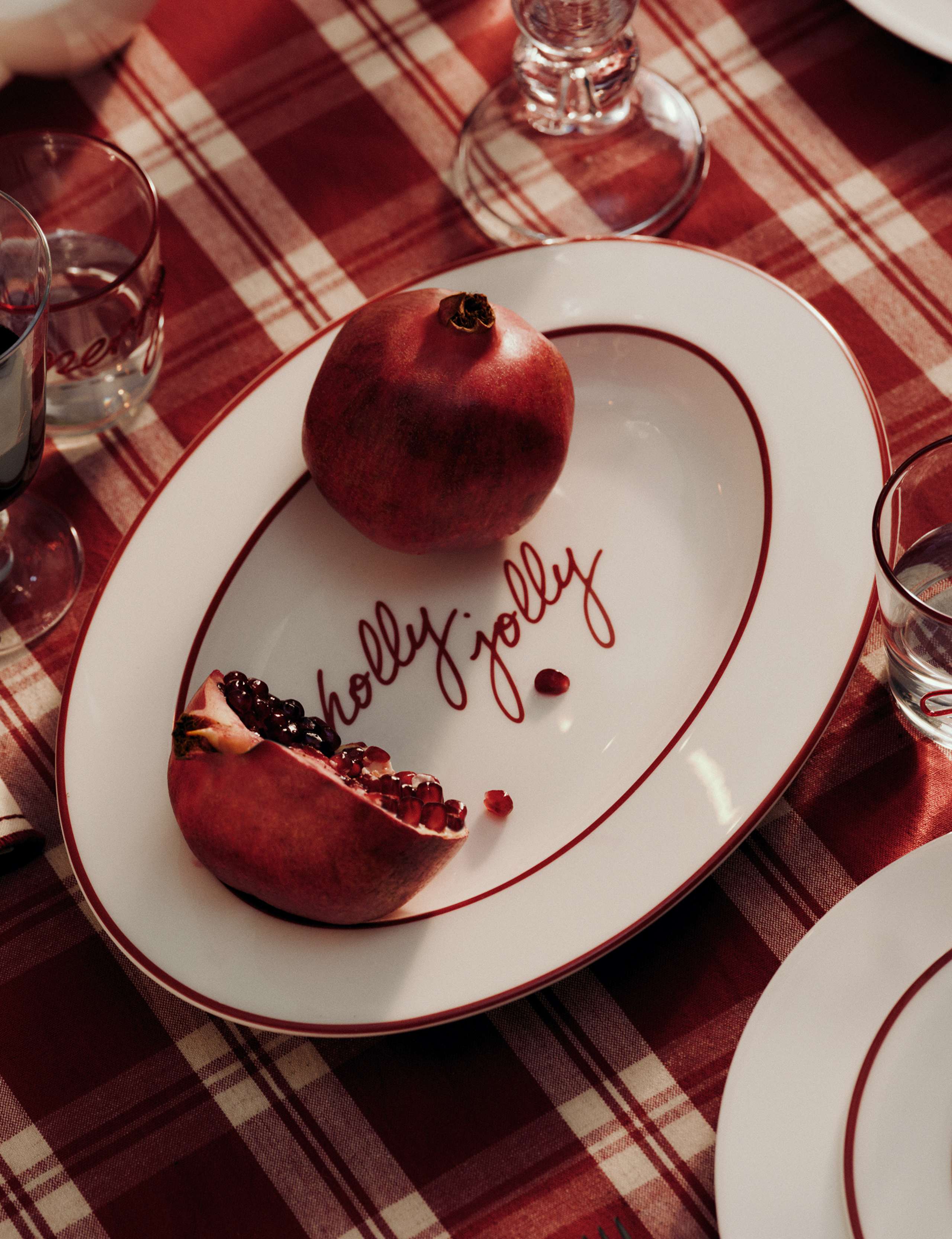 Christmas Bone China Oval Platter