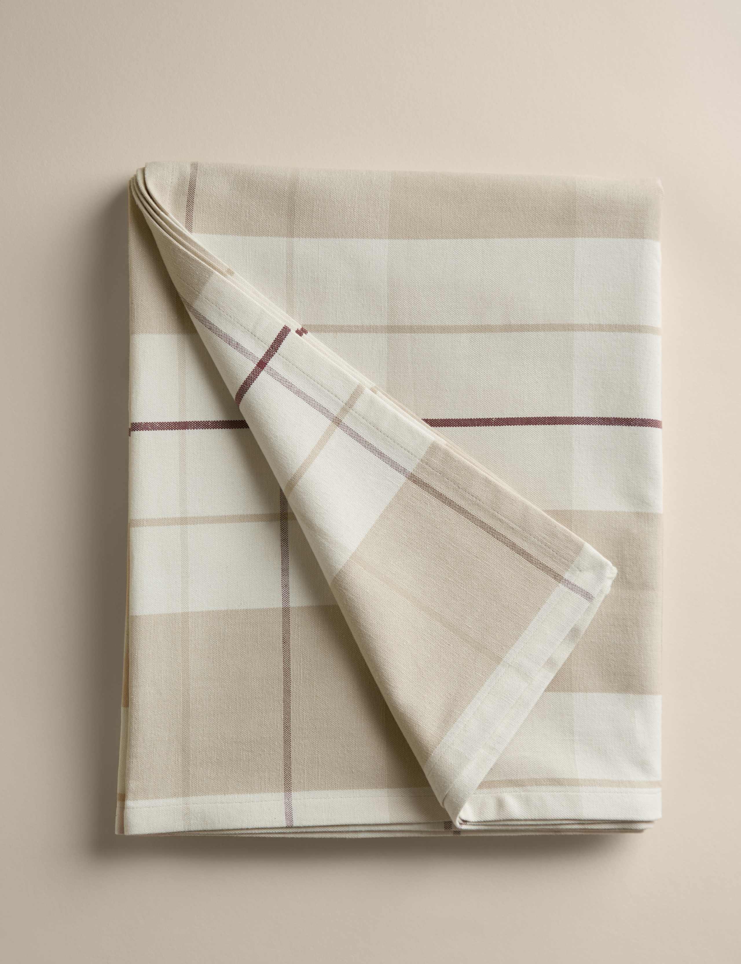 Cotton Rich Checked Tablecloth