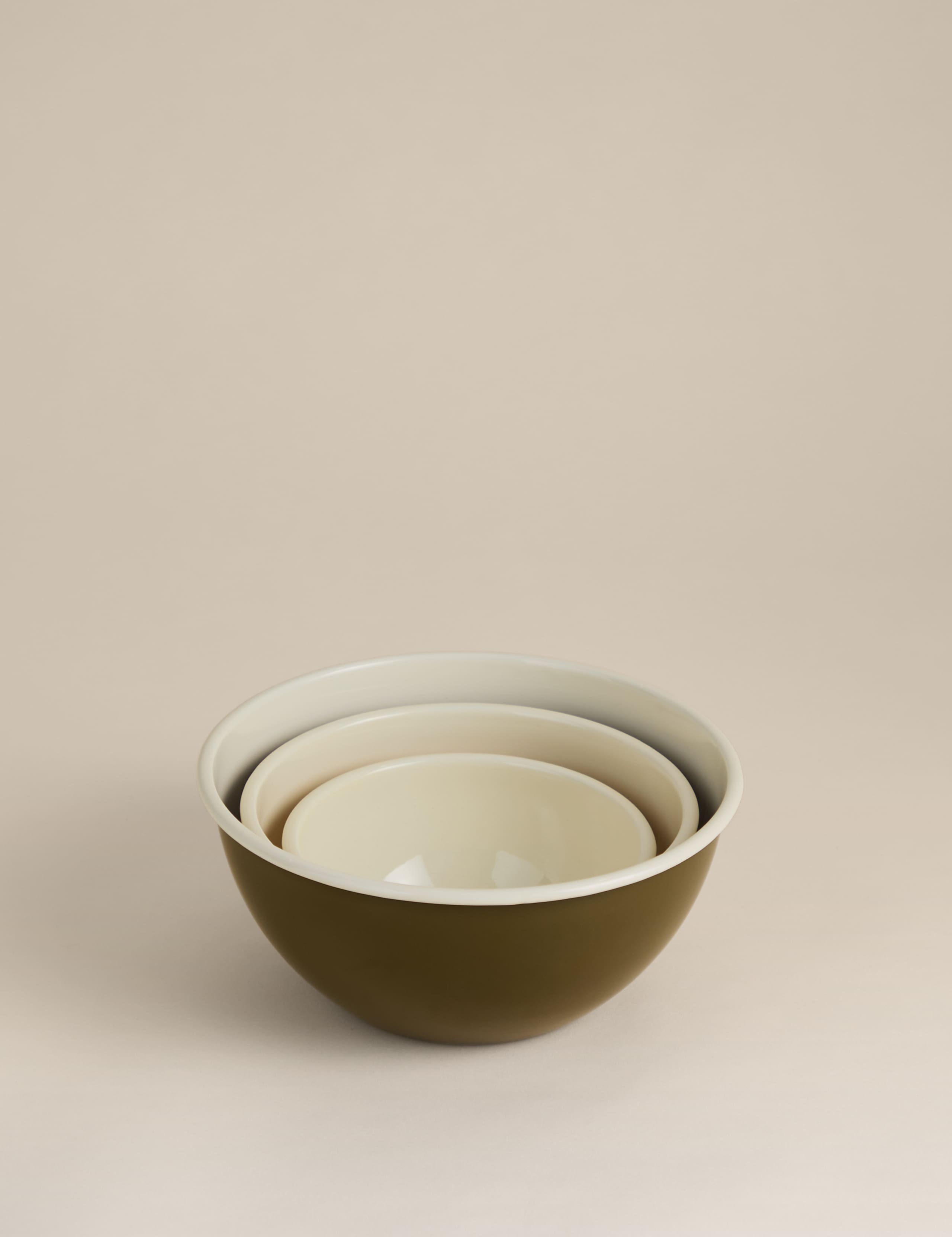 Set of 3 Enamel Nest of Mixing Bowls