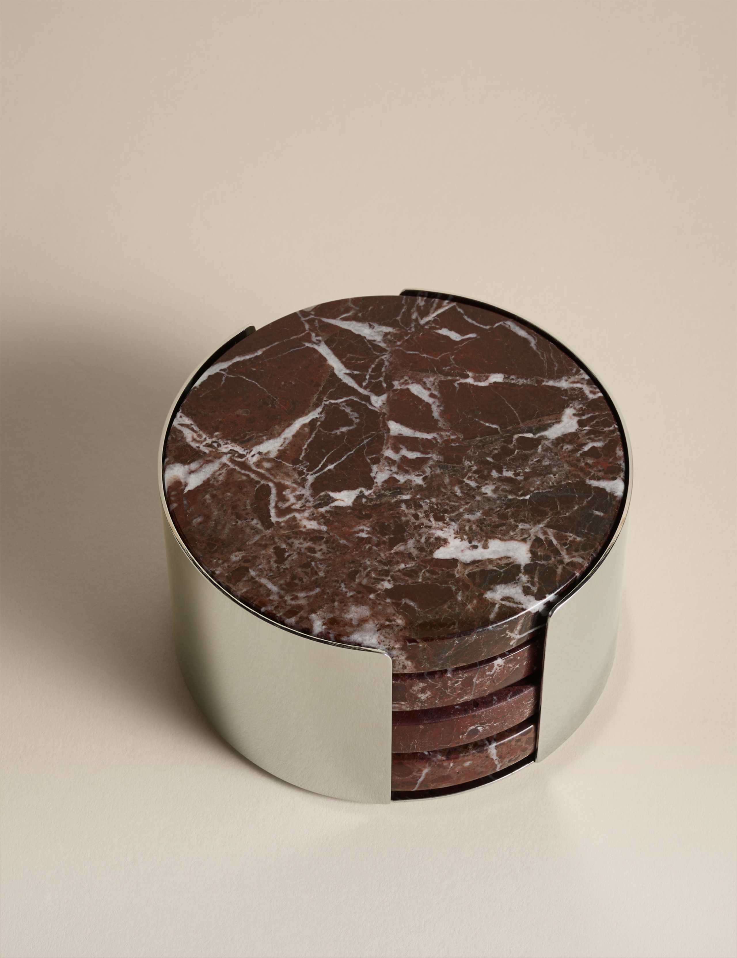 Set of 4 Stone Coasters with Holder
