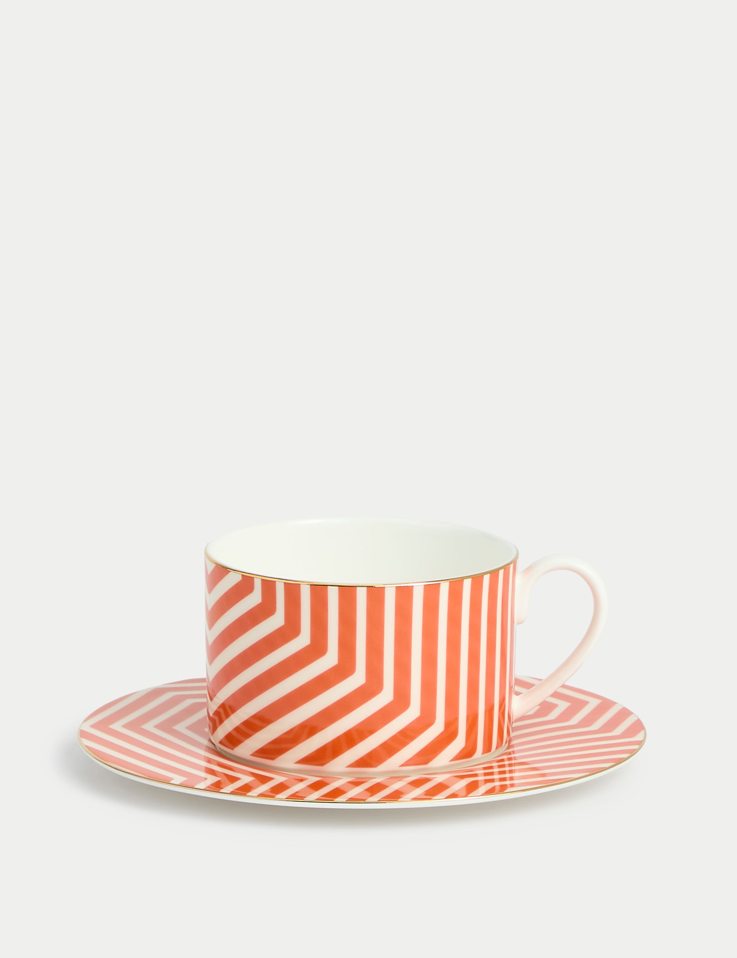 Bone China Geometric Cup & Saucer