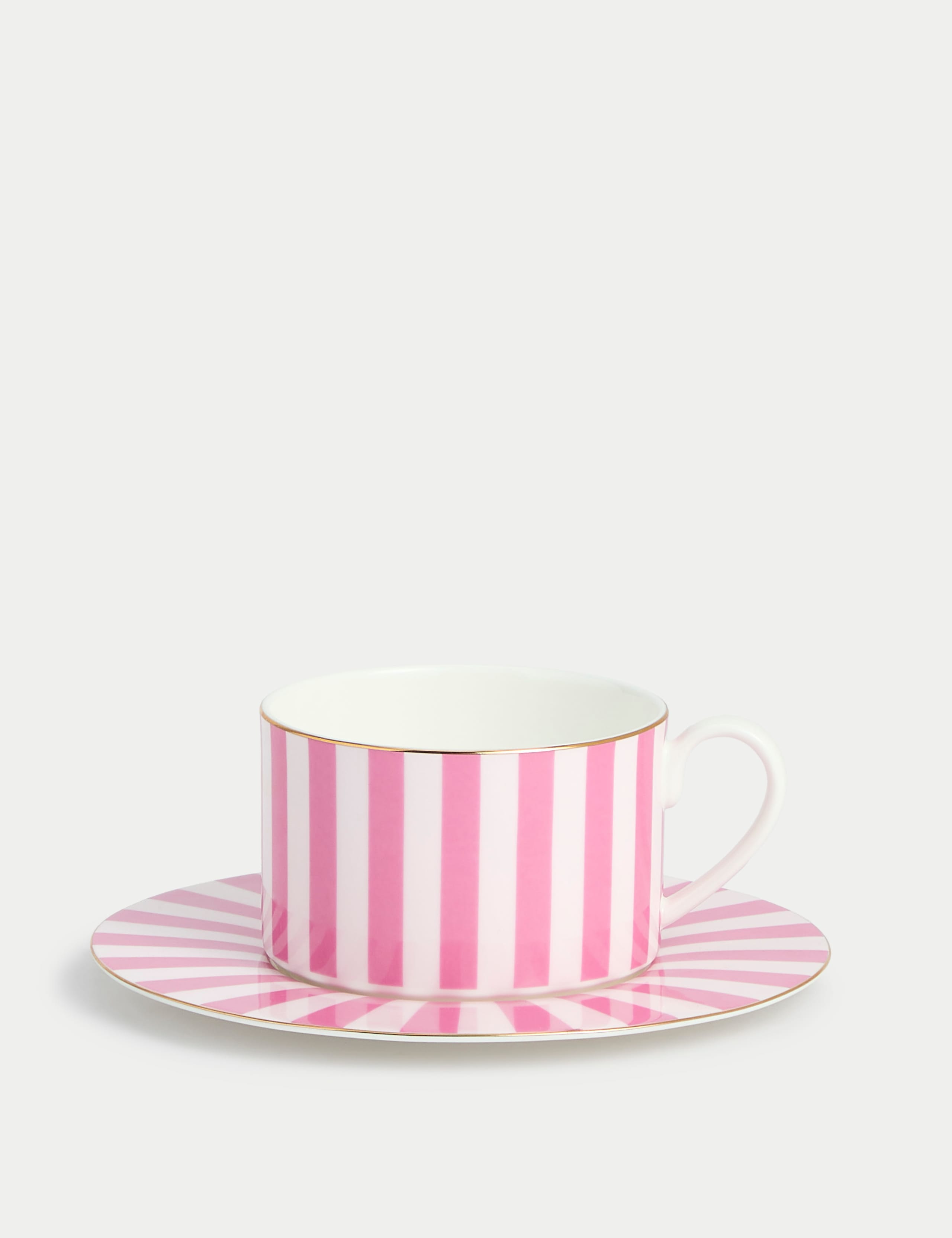 Bone China Striped Cup & Saucer