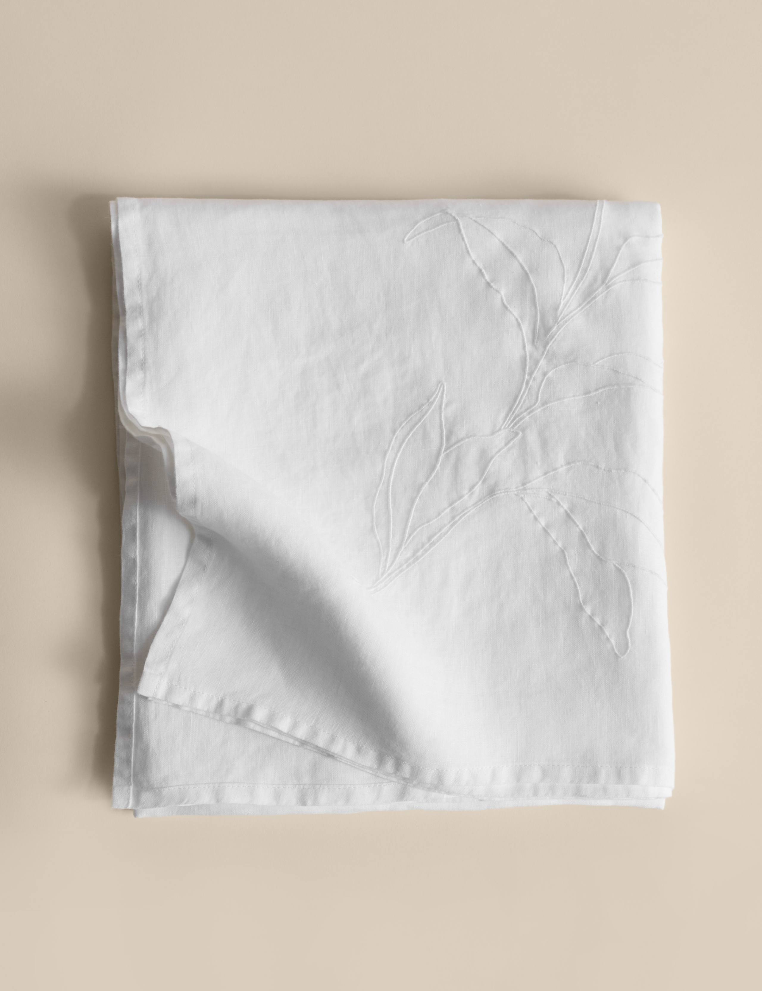 Pure Linen Embroidered Tablecloth