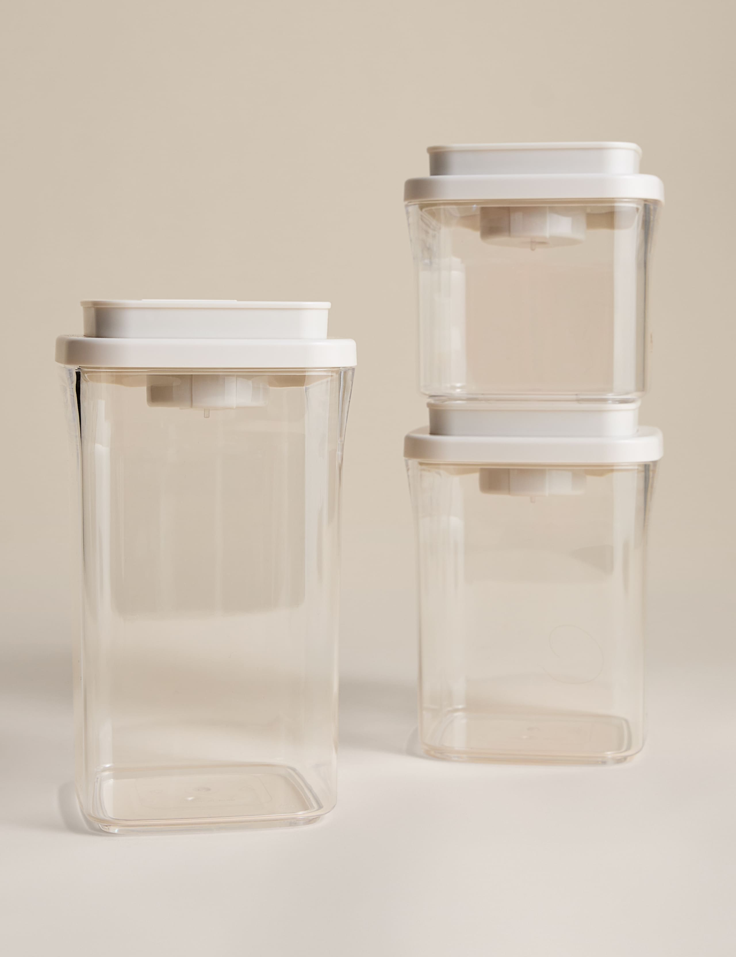Set of 3 Mixed Size Vacuum Seal Storage Jars