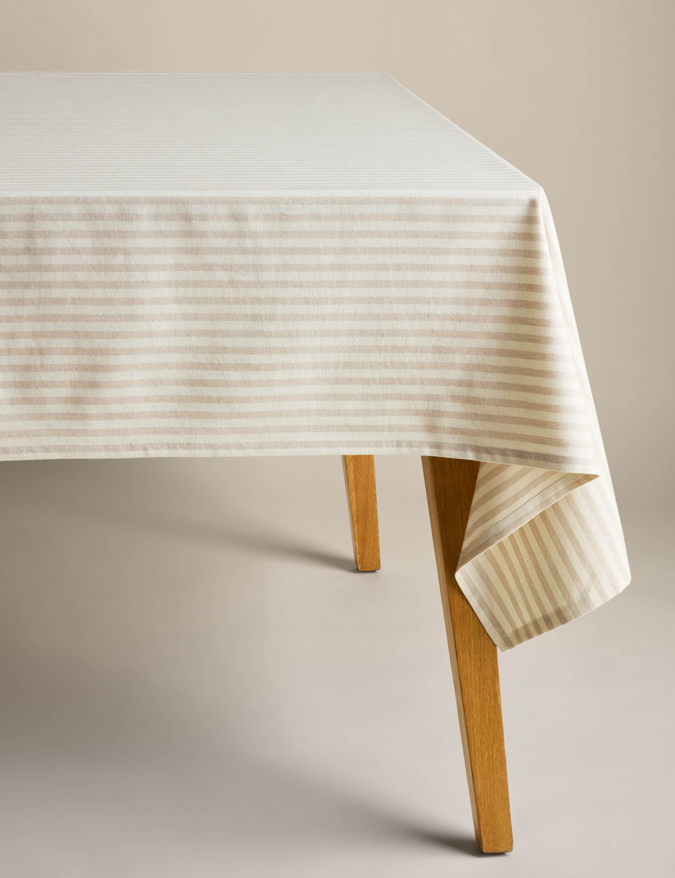 Cotton with Linen Striped Tablecloth