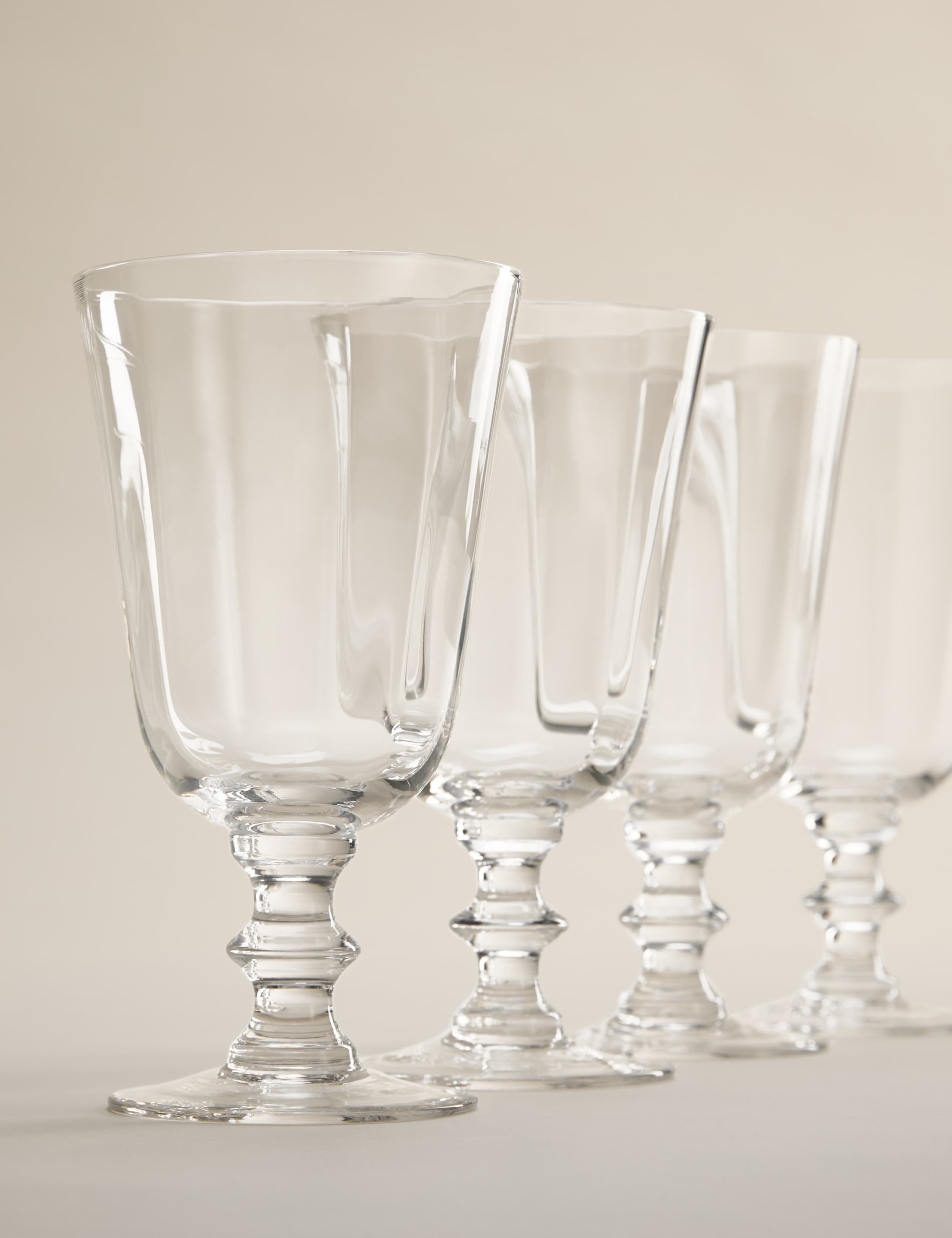 Set of 4 Soda Optic Wine Glasses