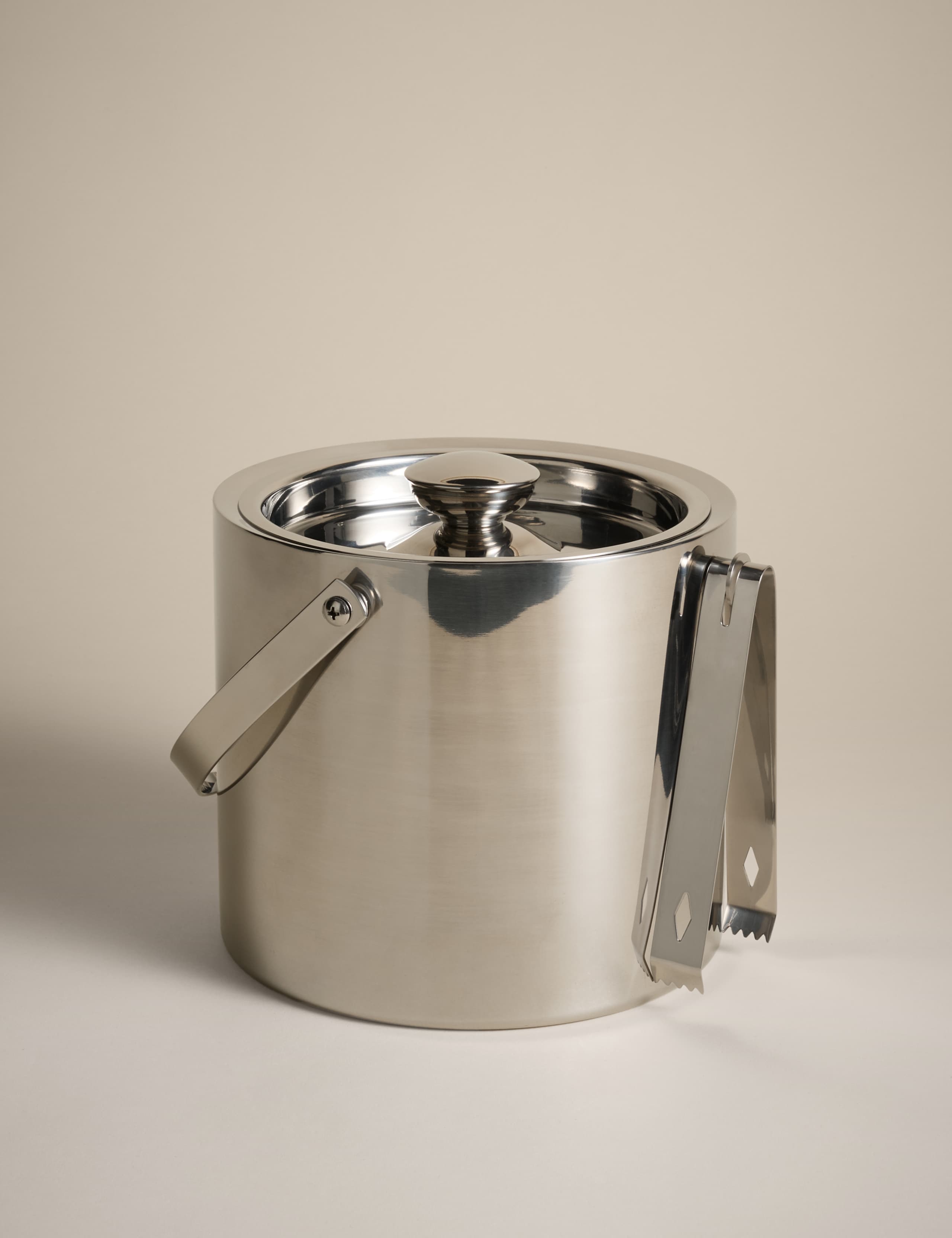 Metal Ice Bucket with Tongs