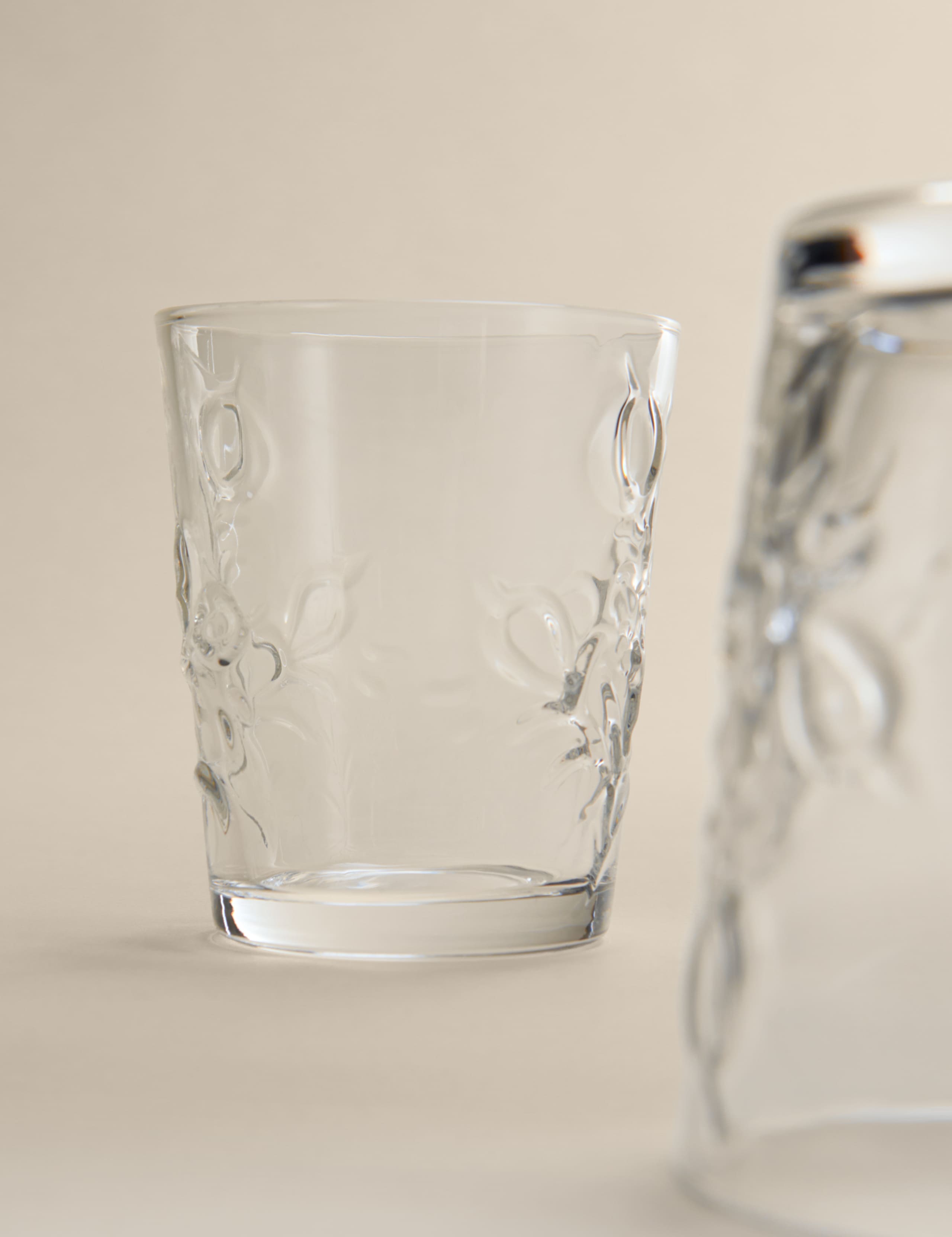 Set of 2 Embossed Floral Tumblers
