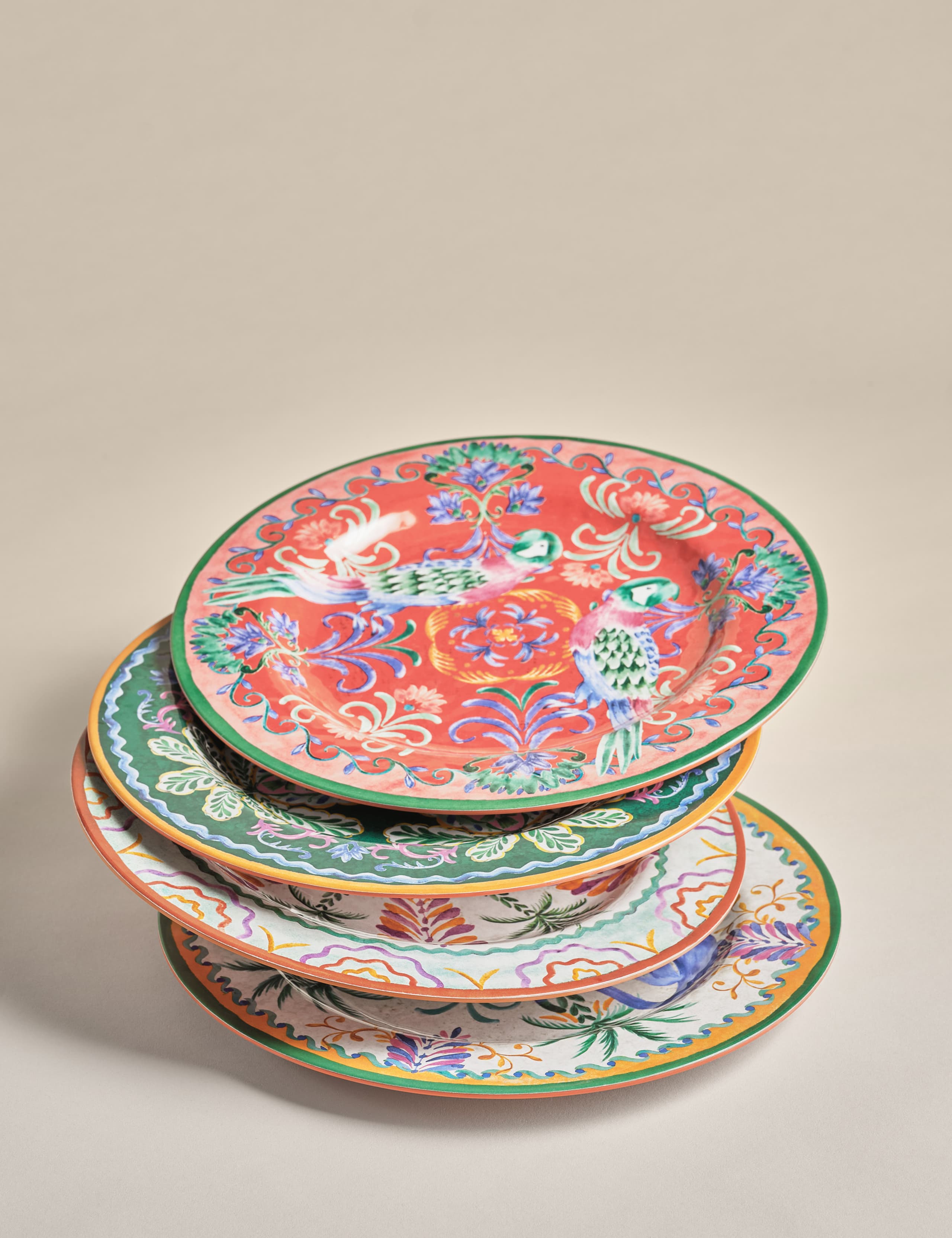 Set of 4 Boho Picnic Dinner Plates